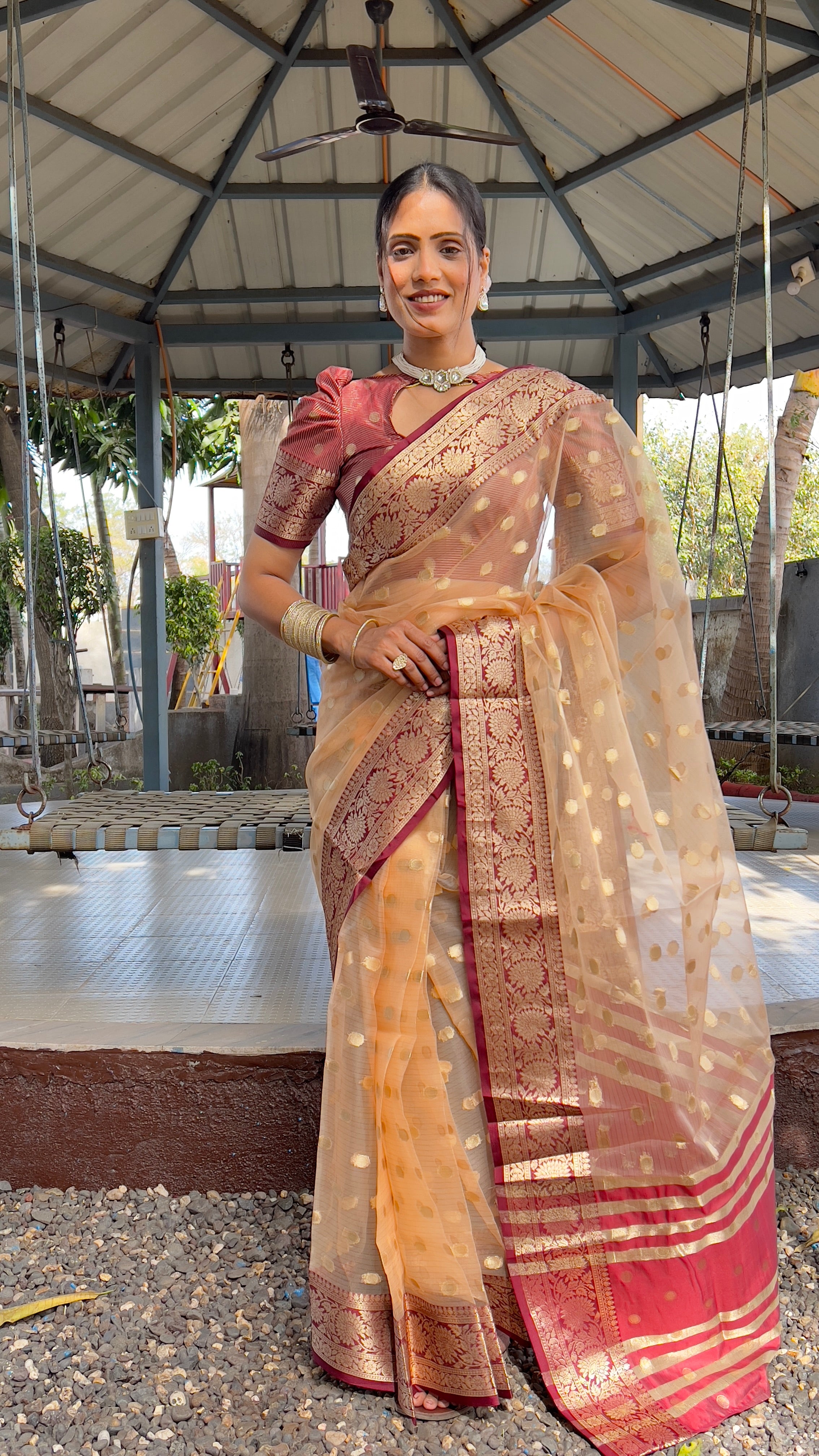 Graceful Ready To Wear Soft Organza Silk Saree With Blouse Piece