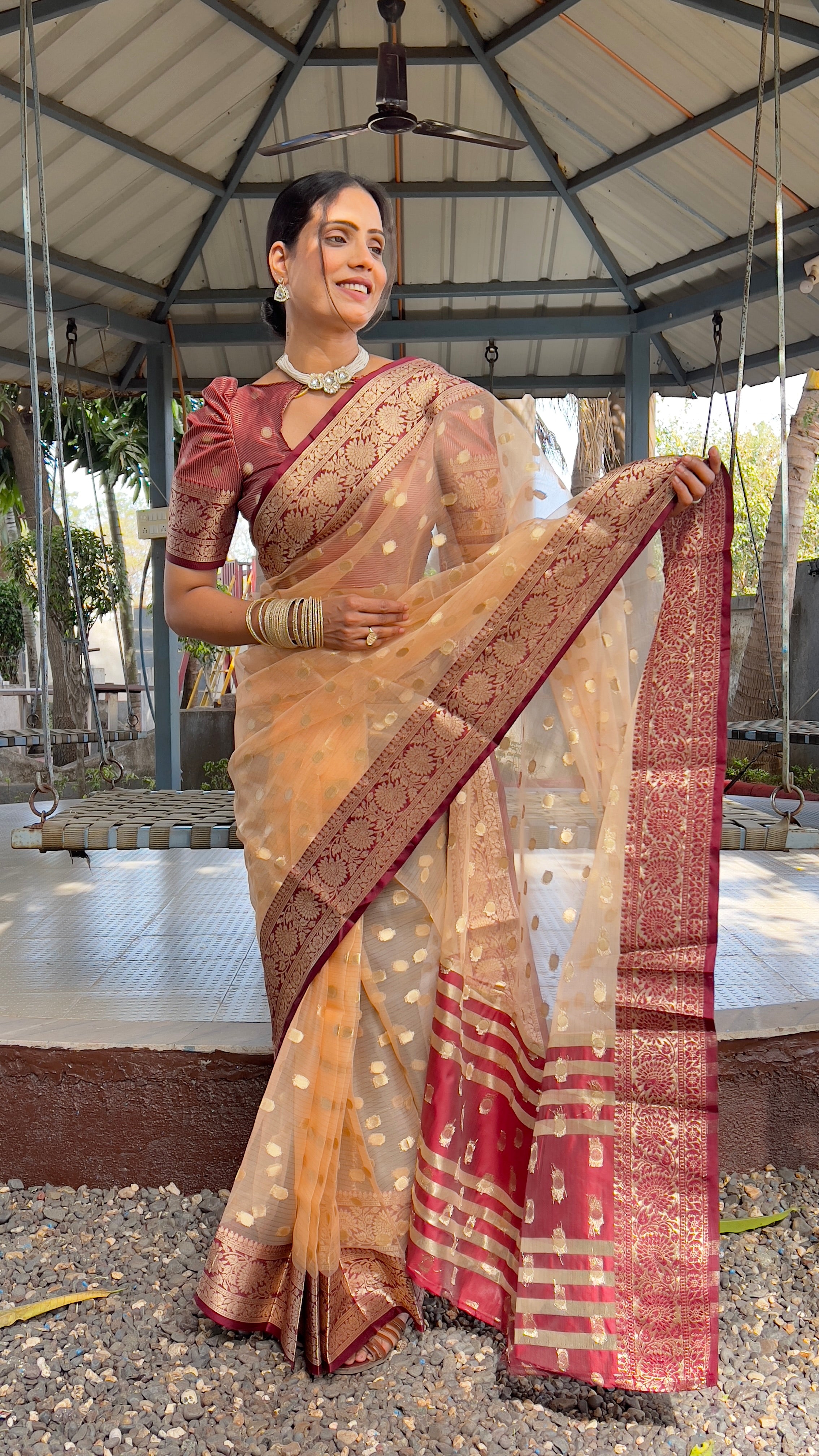 Graceful Ready To Wear Soft Organza Silk Saree With Blouse Piece