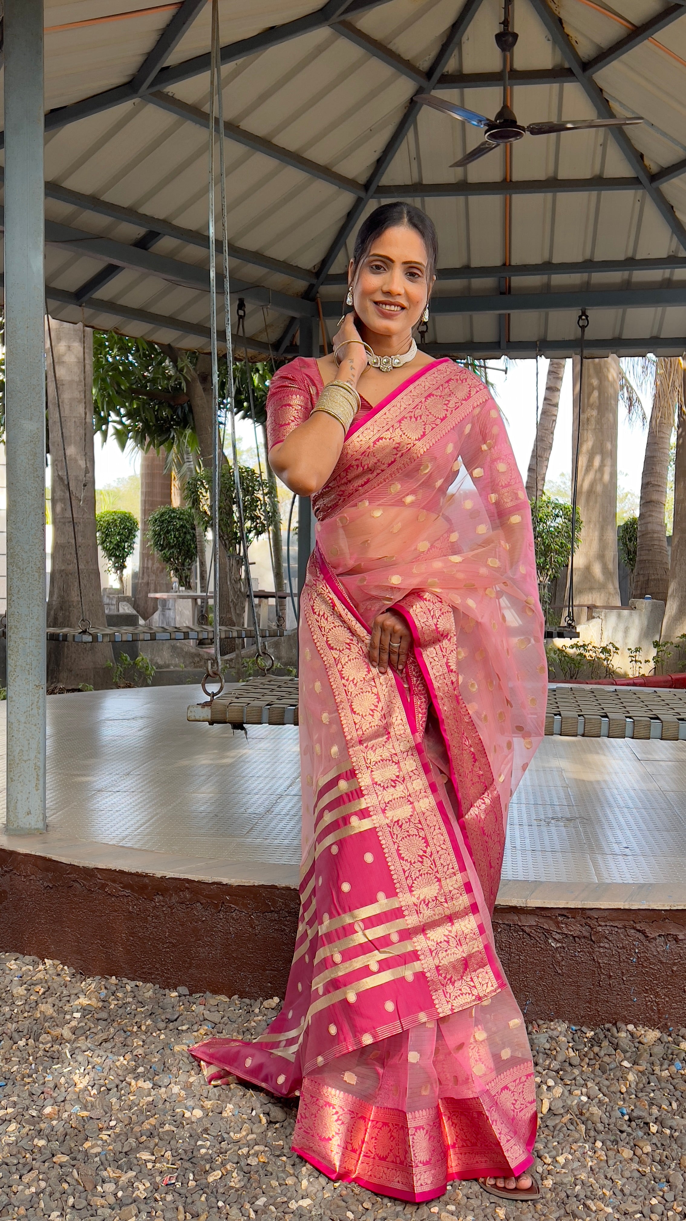 Graceful Ready To Wear Soft Organza Silk Saree With Blouse Piece