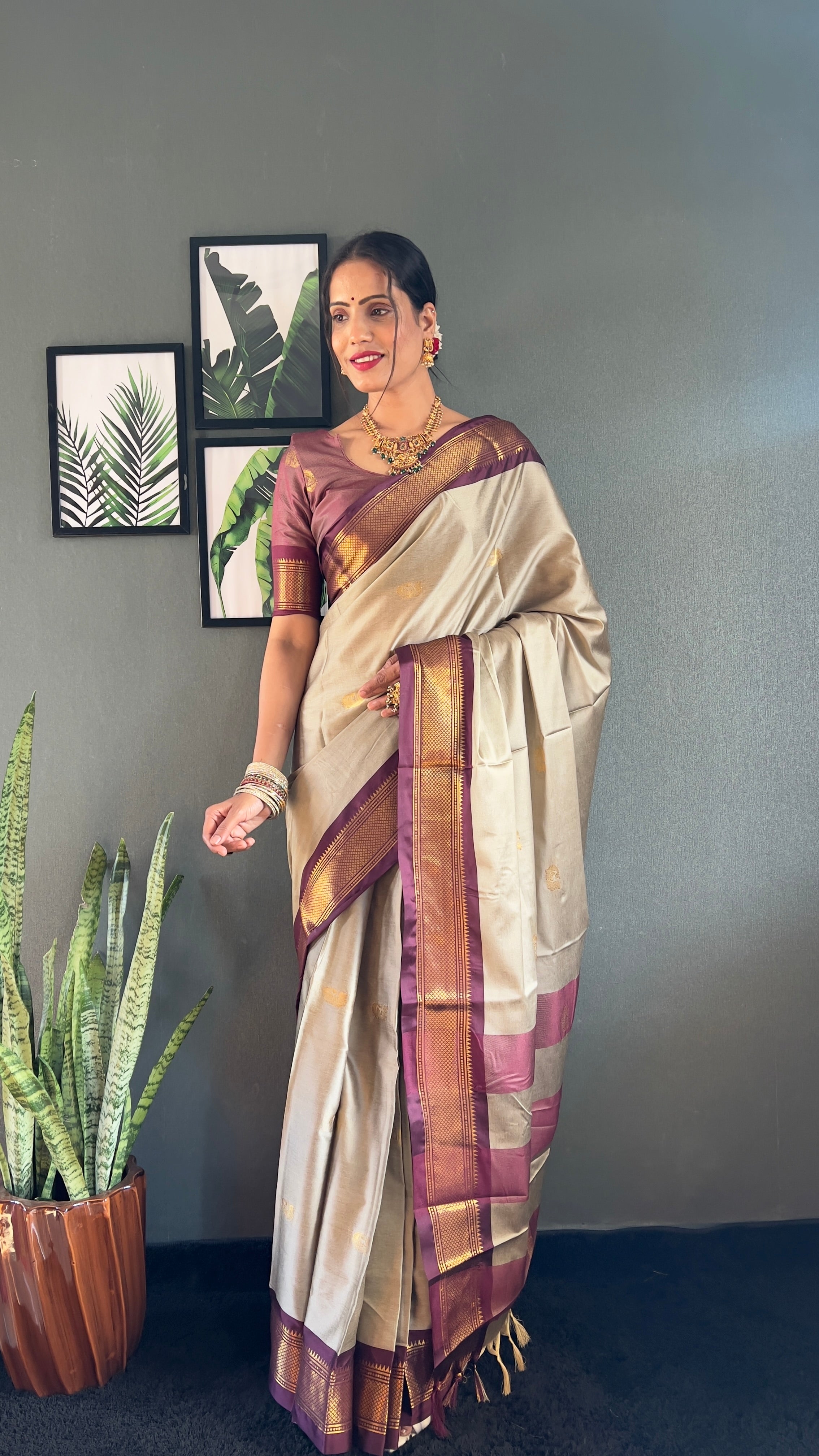Cotton Silk Ready To Wear Saree Just In 1. MIN