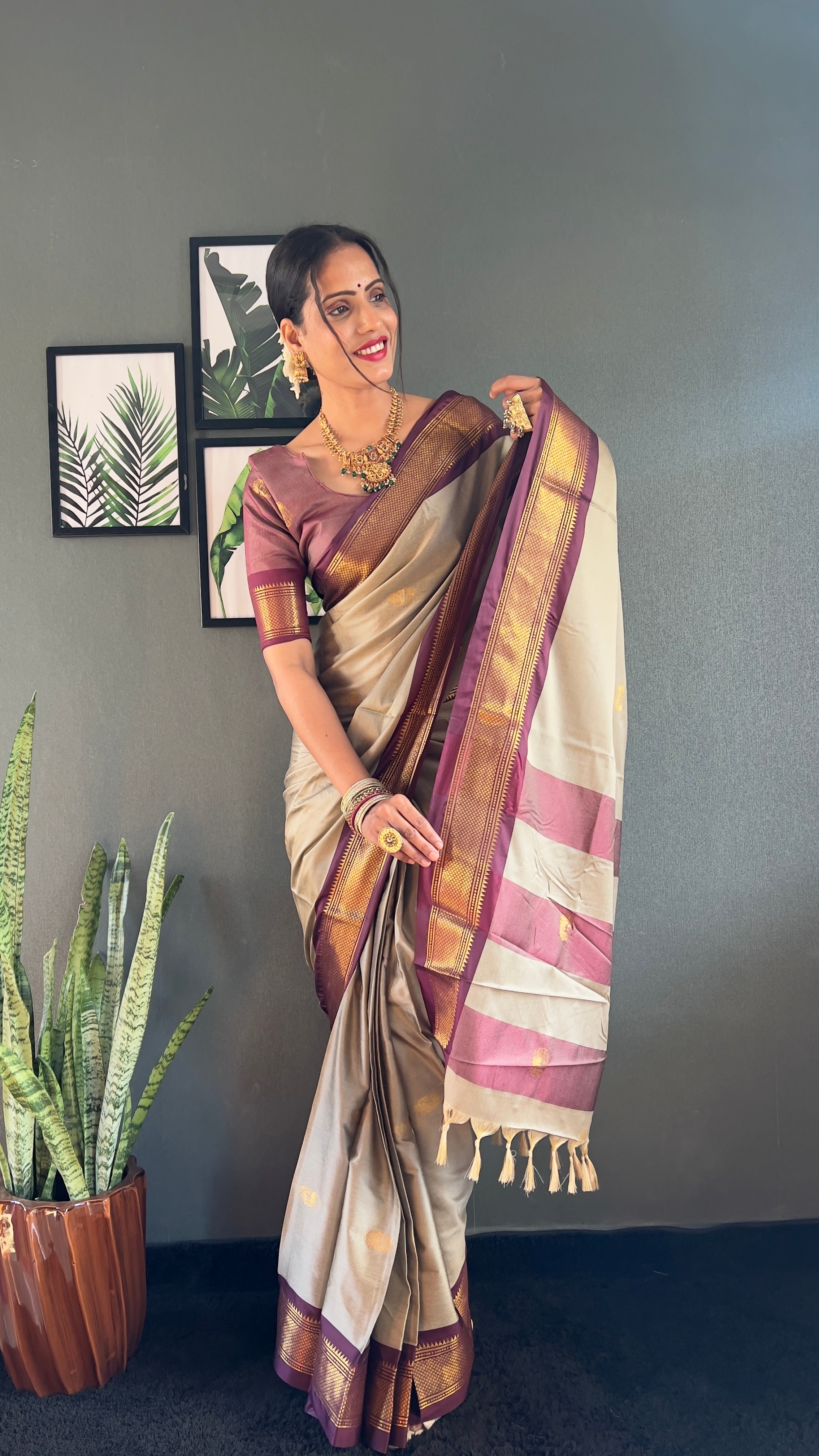 Cotton Silk Ready To Wear Saree Just In 1. MIN