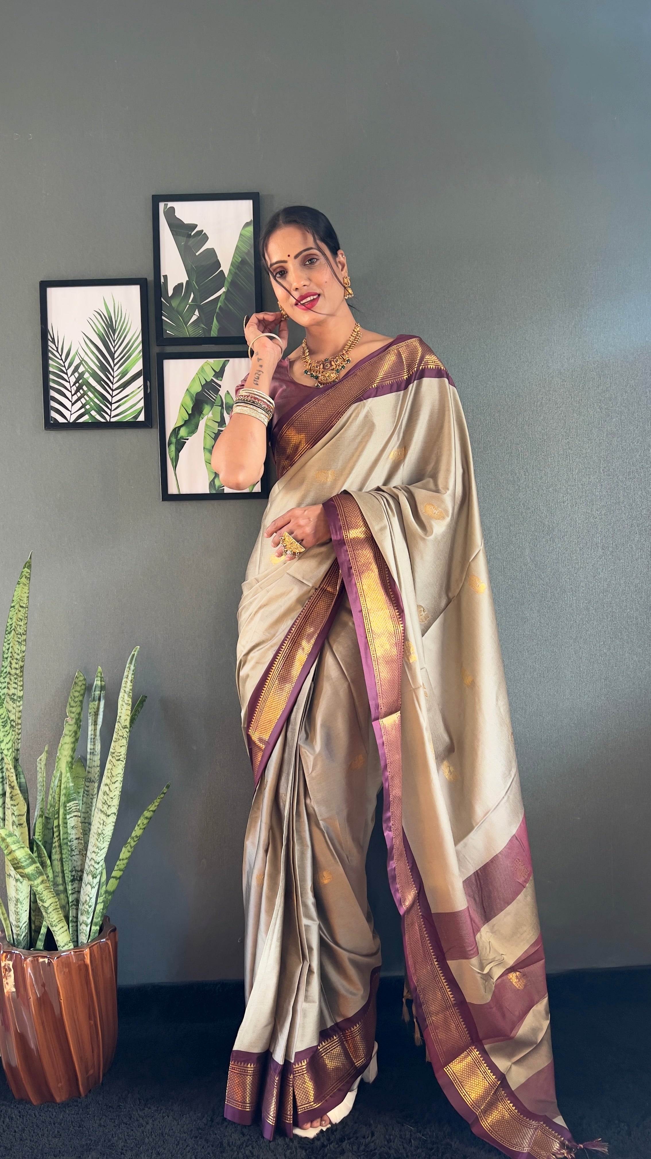 Cotton Silk Ready To Wear Saree Just In 1. MIN