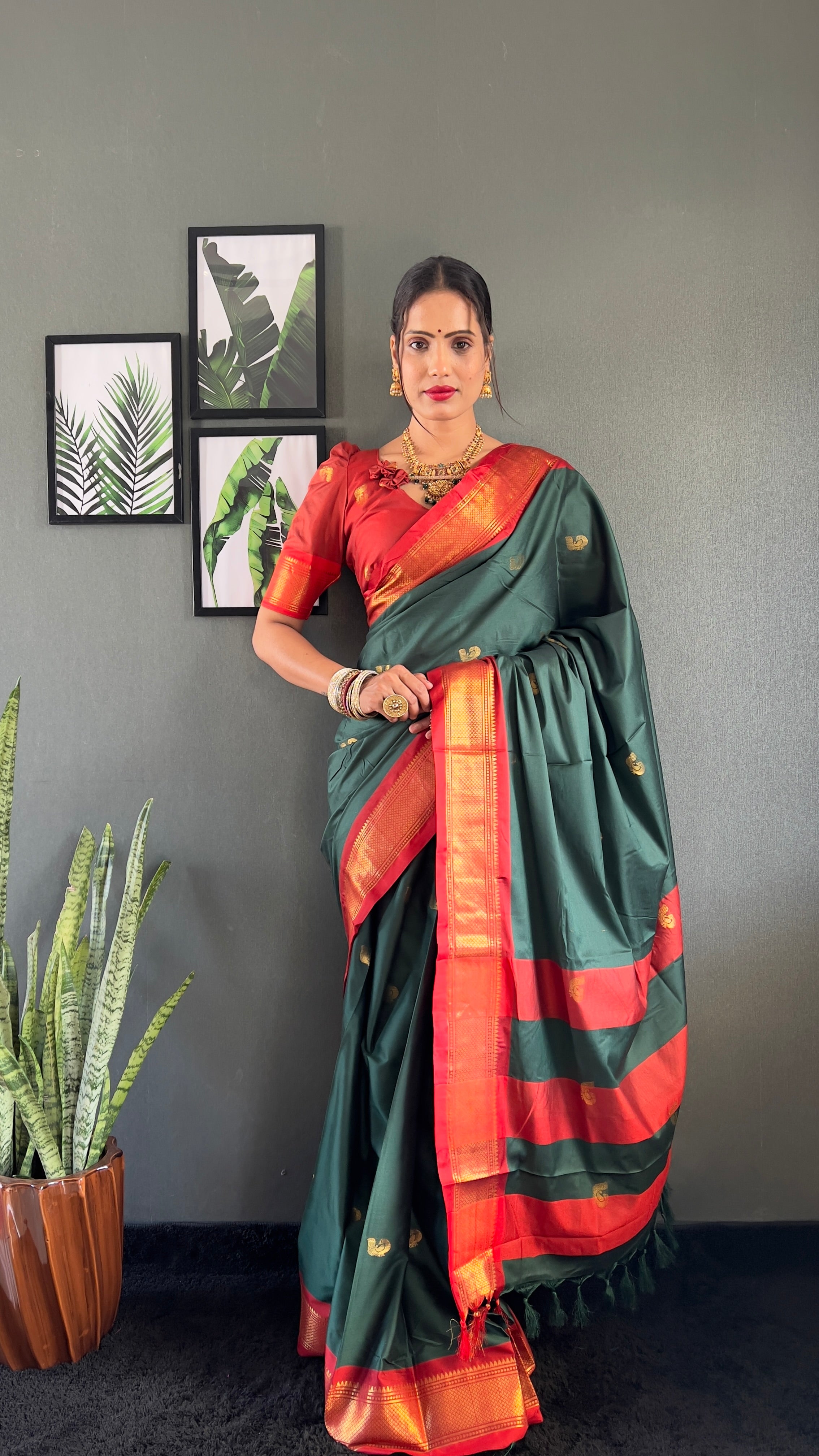 Cotton Silk Ready To Wear Saree Just In 1. MIN
