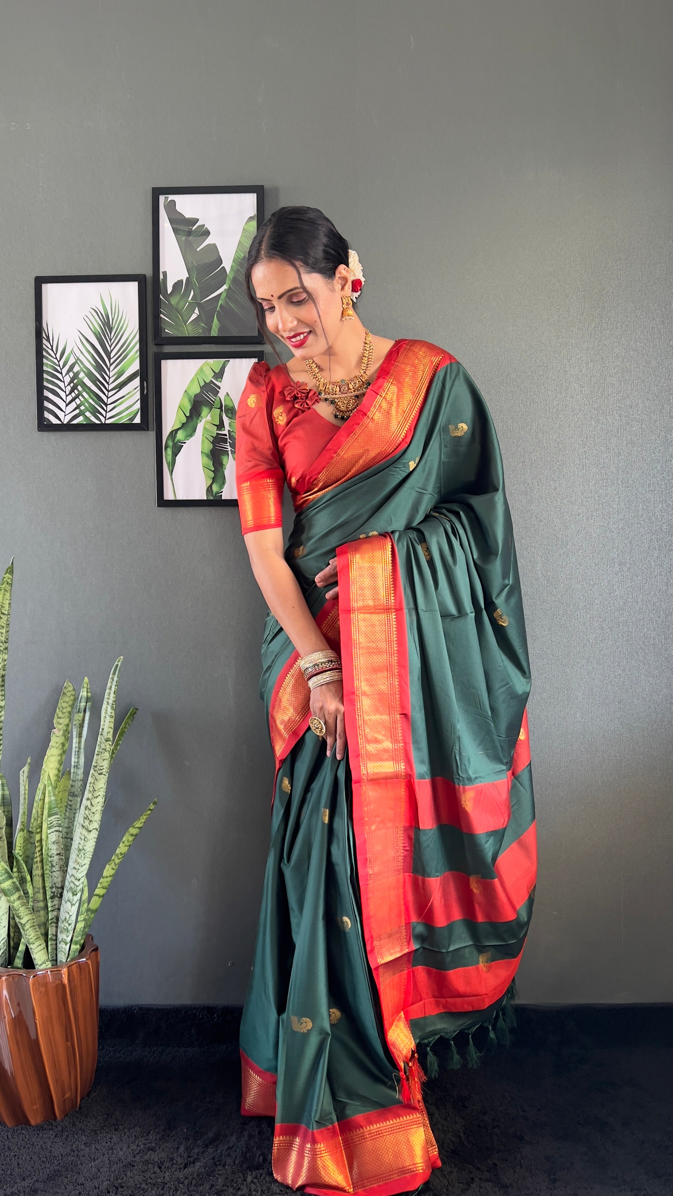 Cotton Silk Ready To Wear Saree Just In 1. MIN