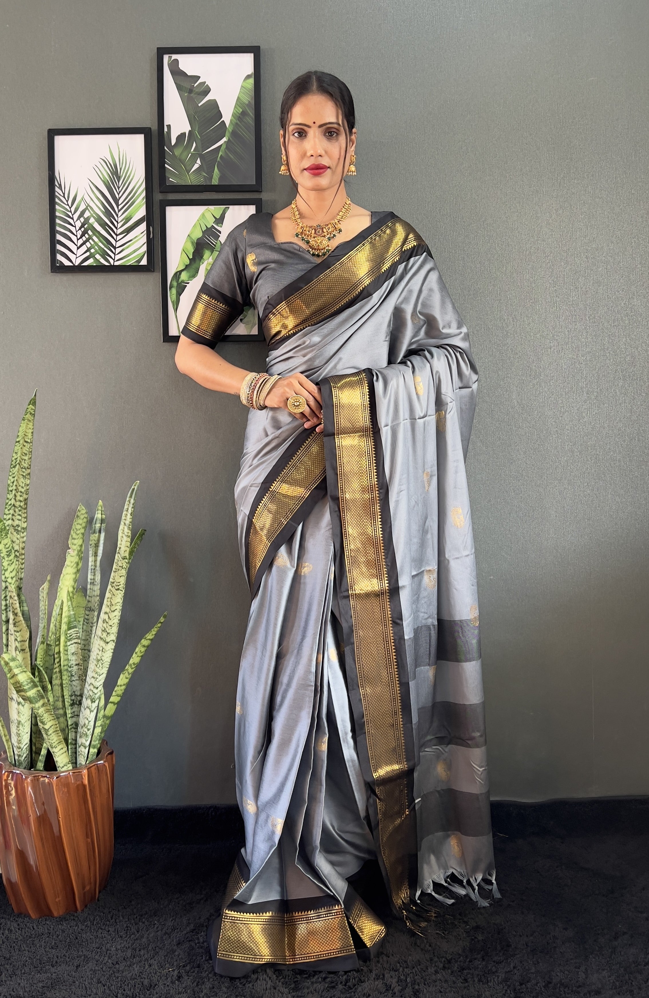 Cotton Silk Ready To Wear Saree Just In 1. MIN