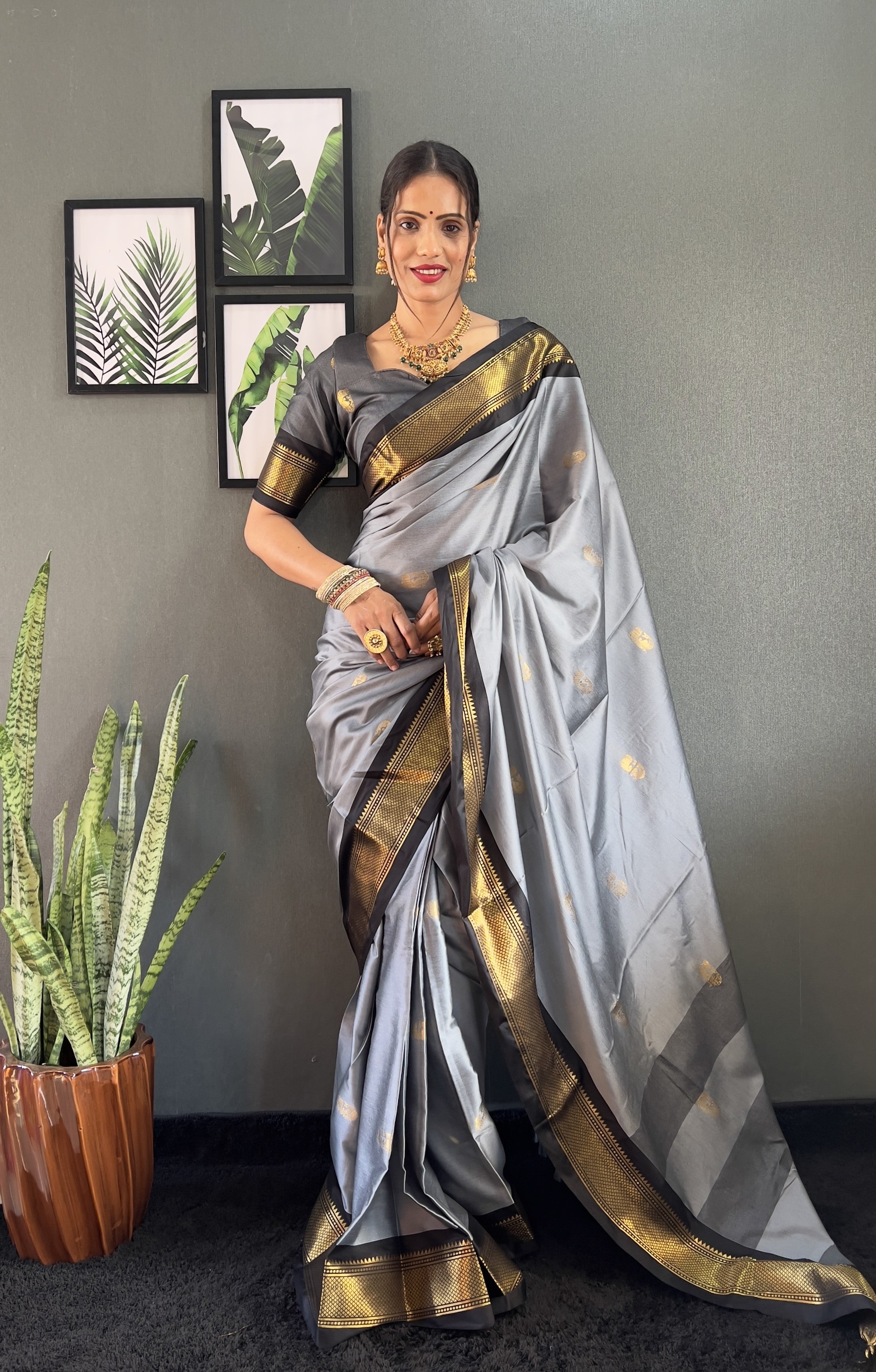 Cotton Silk Ready To Wear Saree Just In 1. MIN