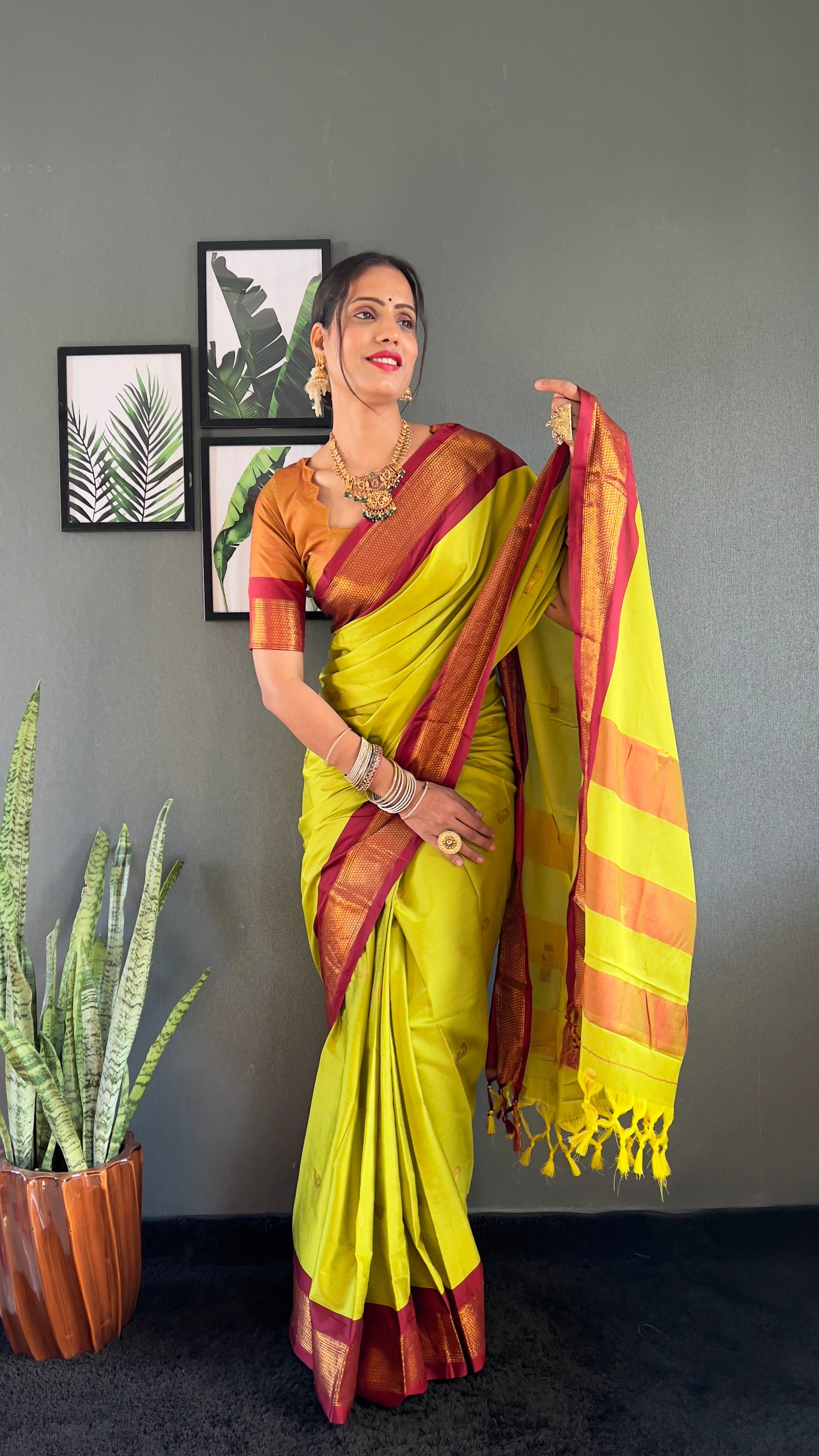 Cotton Silk Ready To Wear Saree Just In 1. MIN