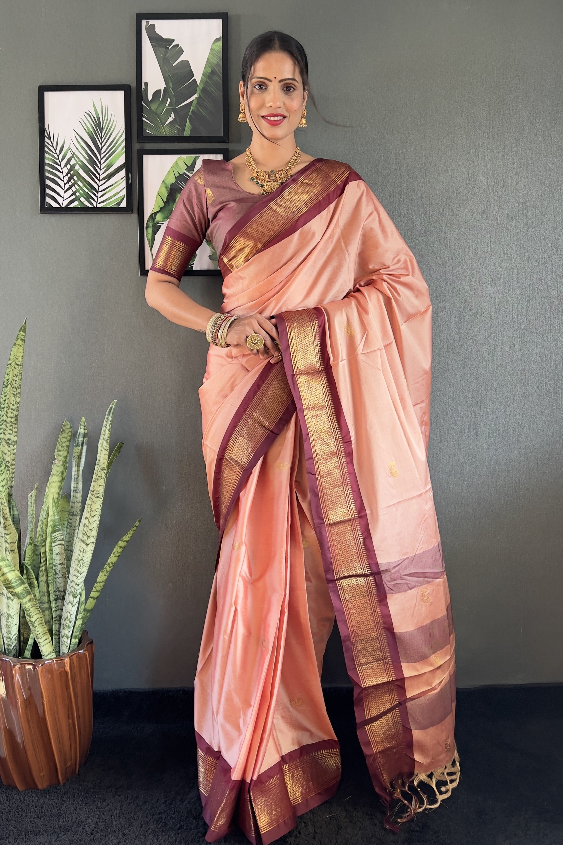 Cotton Silk Ready To Wear Saree Just In 1. MIN