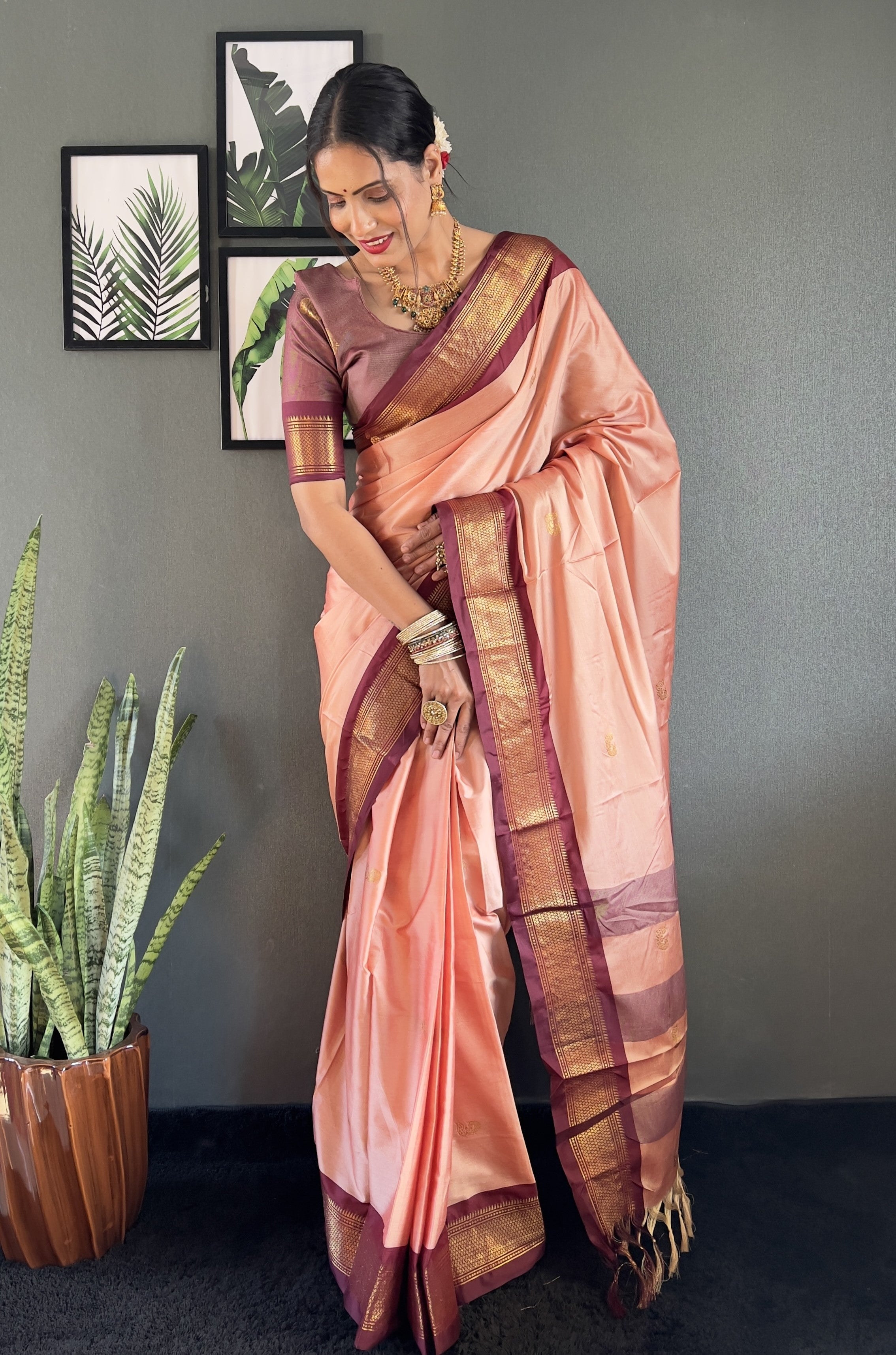 Cotton Silk Ready To Wear Saree Just In 1. MIN