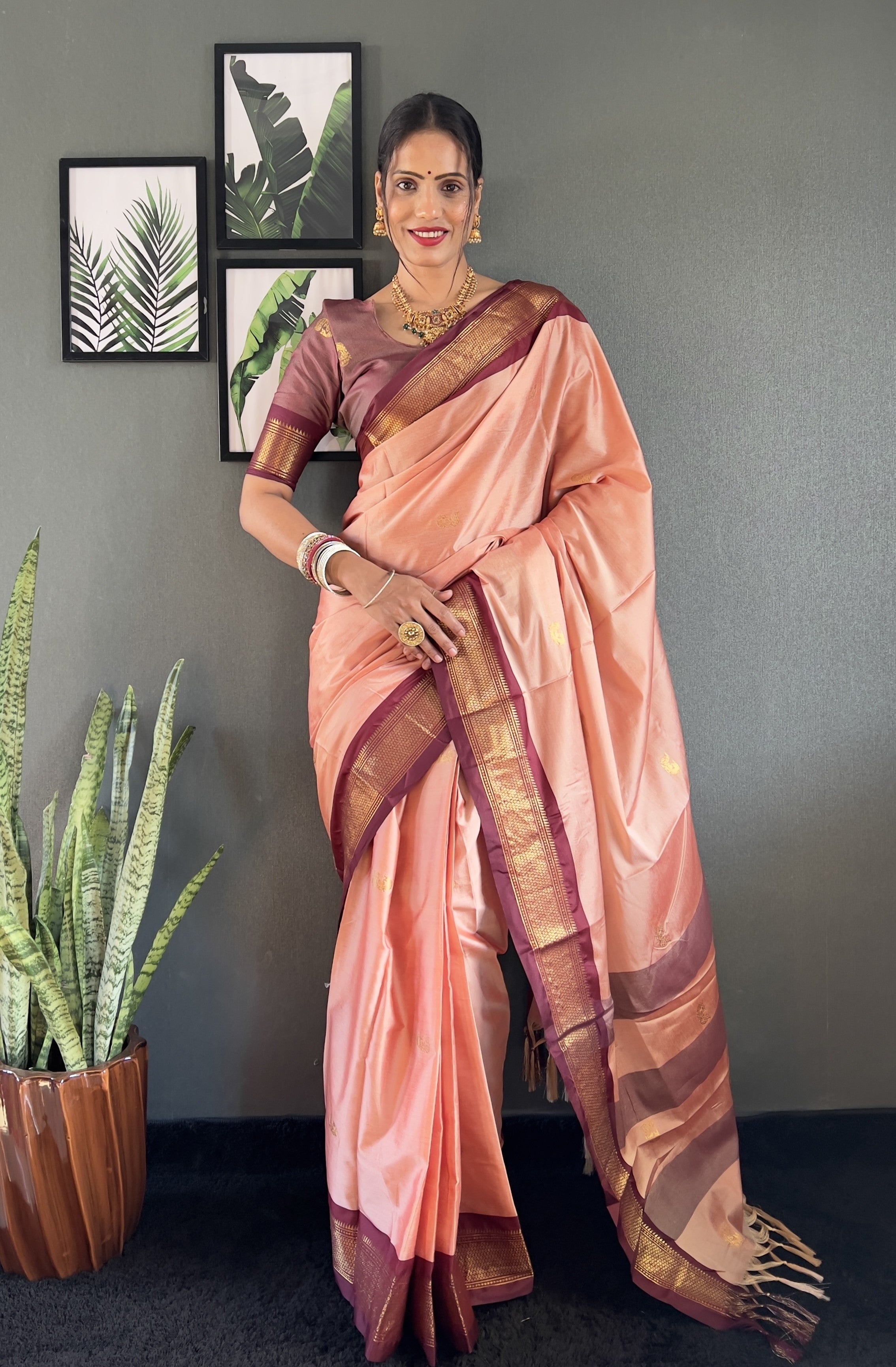 Cotton Silk Ready To Wear Saree Just In 1. MIN