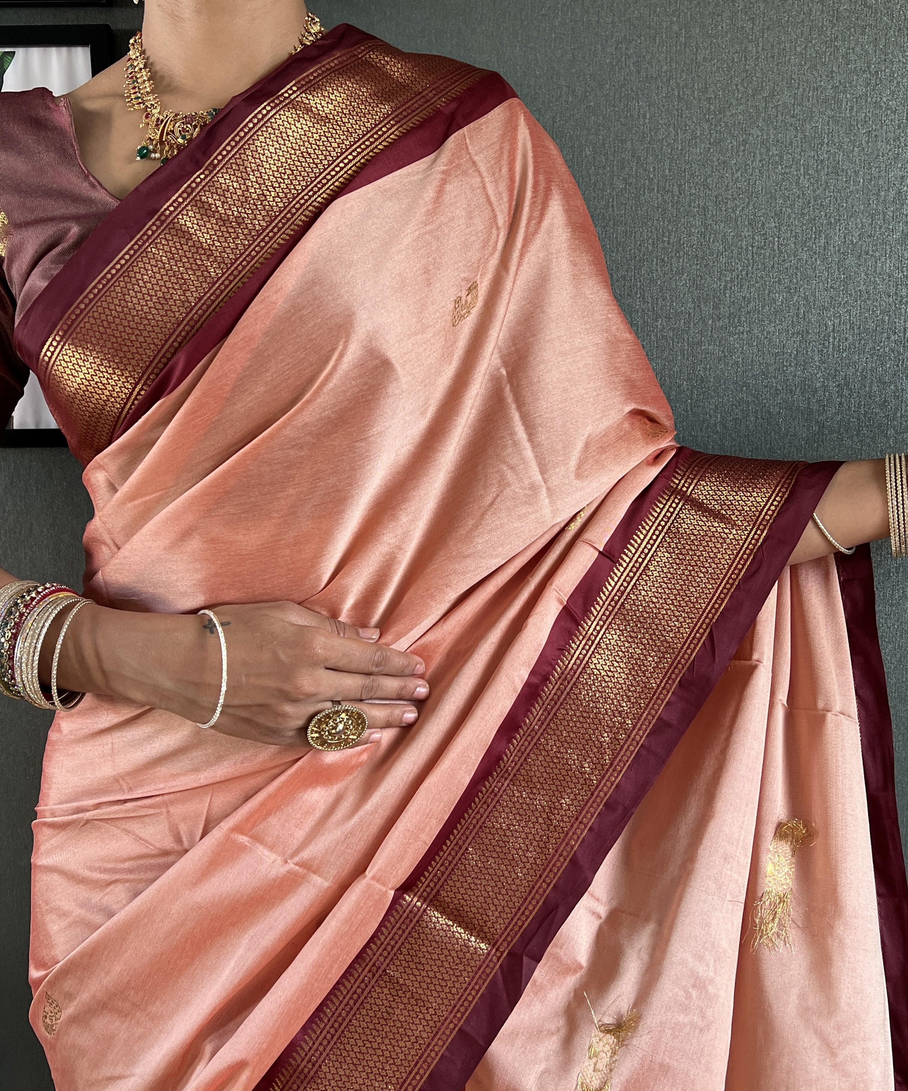 Cotton Silk Ready To Wear Saree Just In 1. MIN