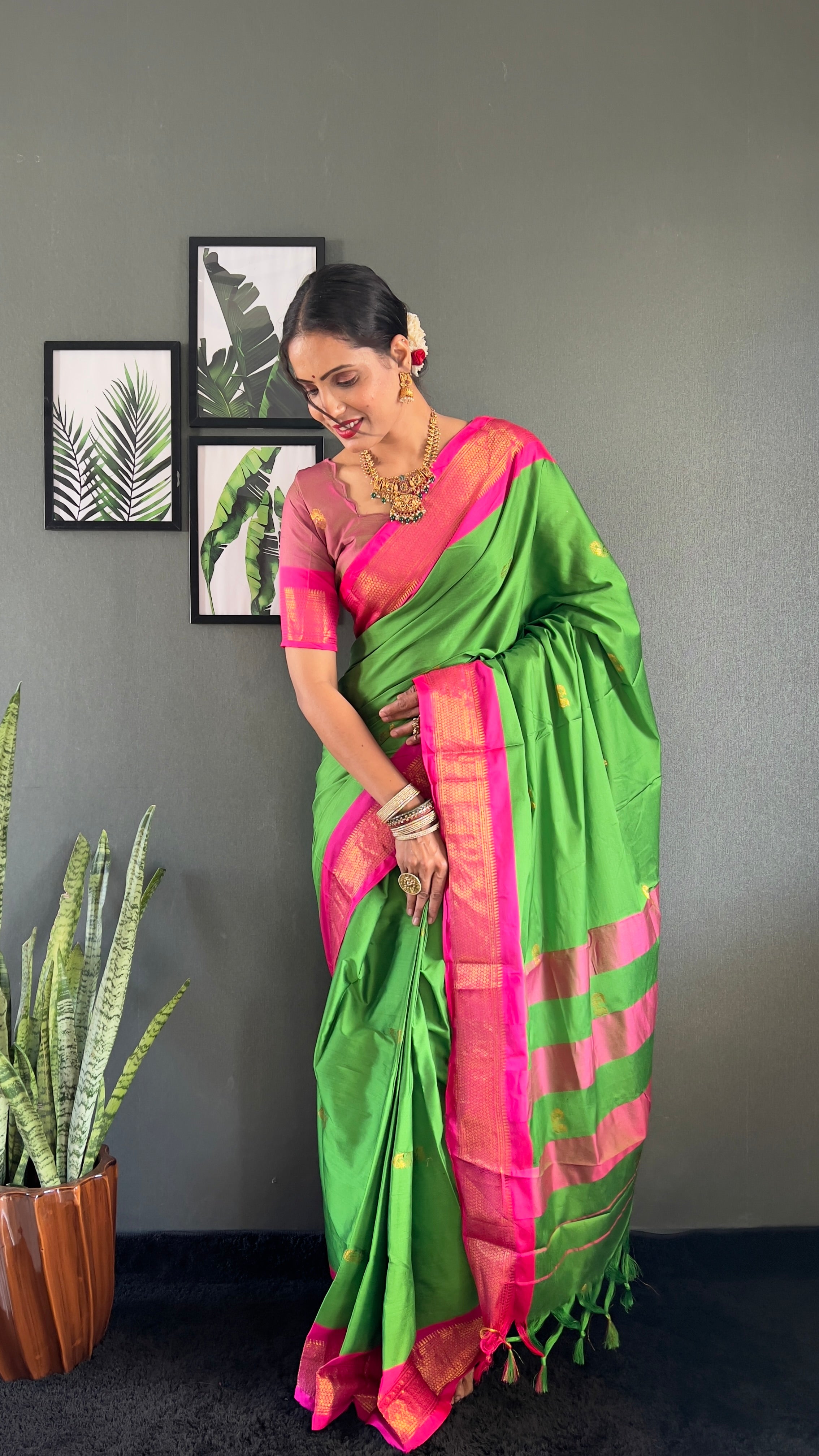 Cotton Silk Ready To Wear Saree Just In 1. MIN