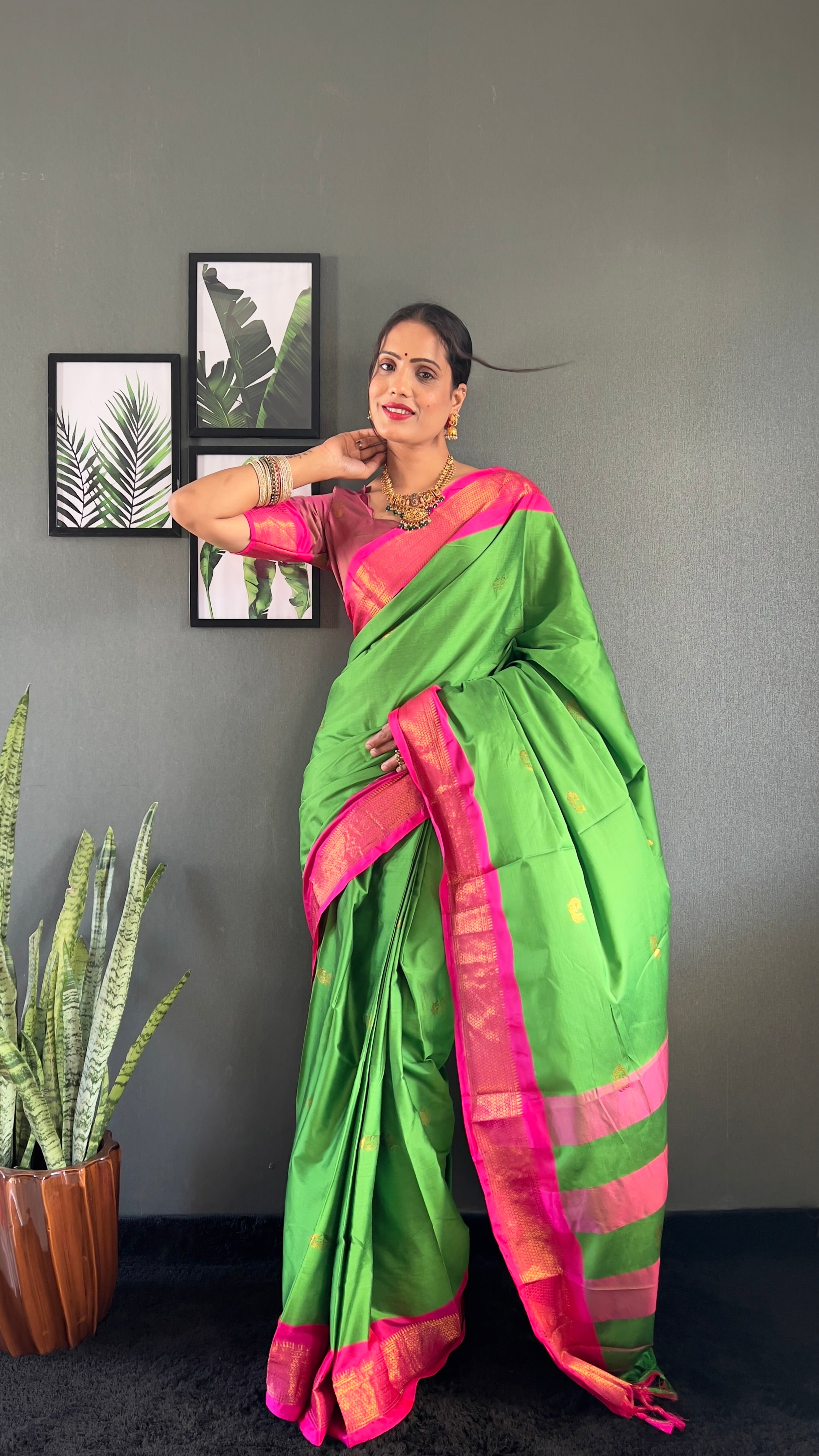 Cotton Silk Ready To Wear Saree Just In 1. MIN