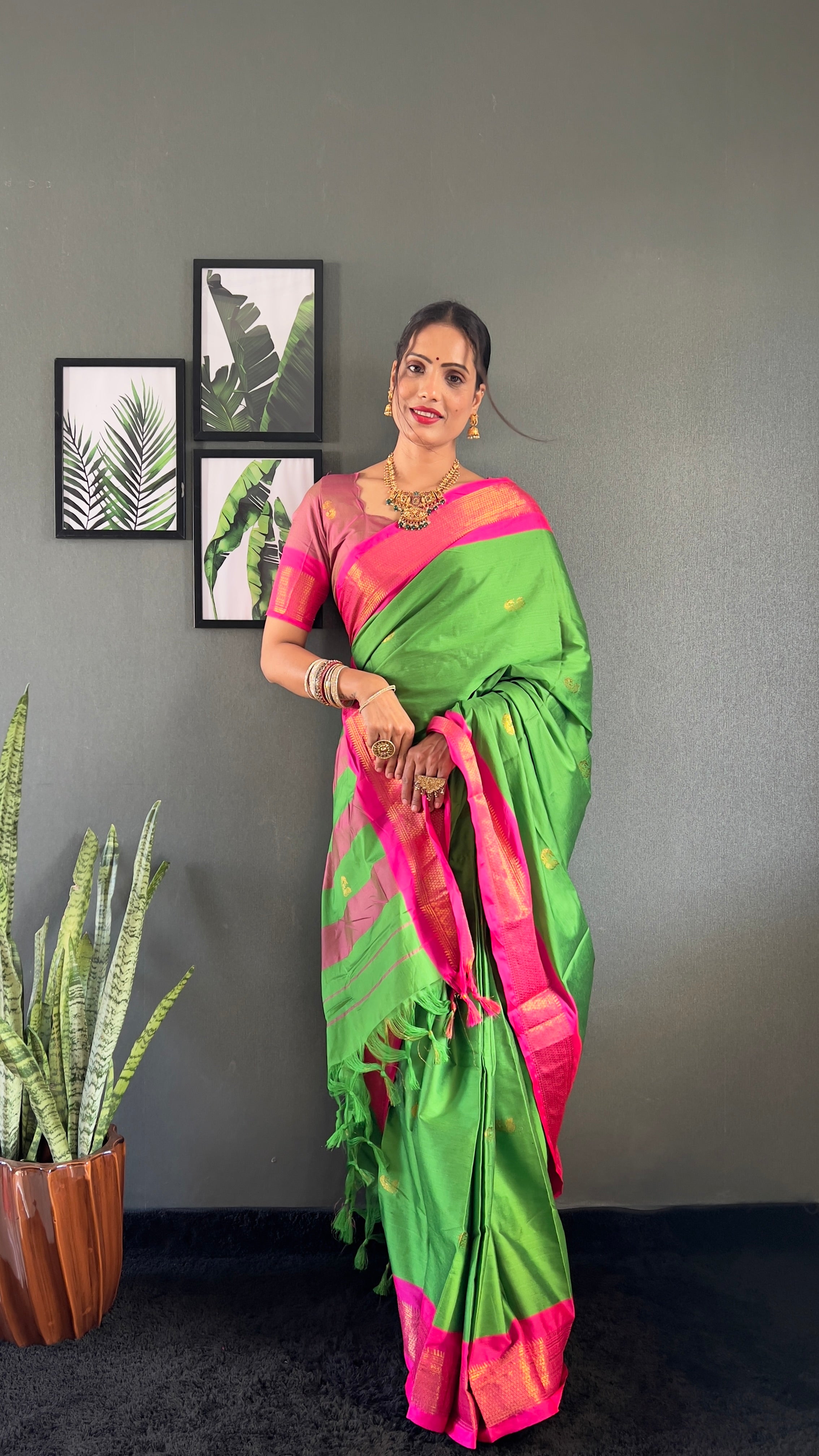 Cotton Silk Ready To Wear Saree Just In 1. MIN