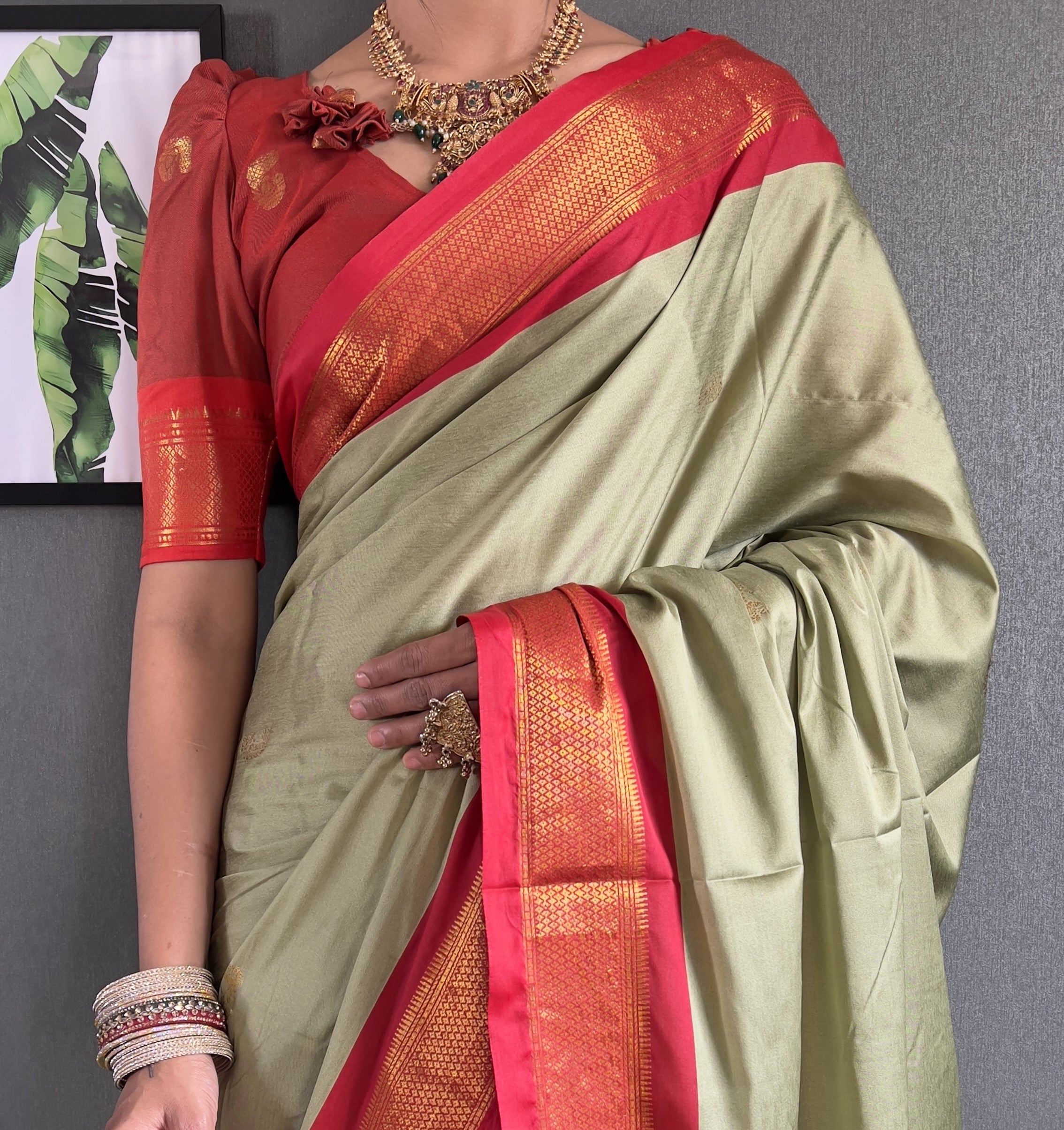 Cotton Silk Ready To Wear Saree Just In 1. MIN