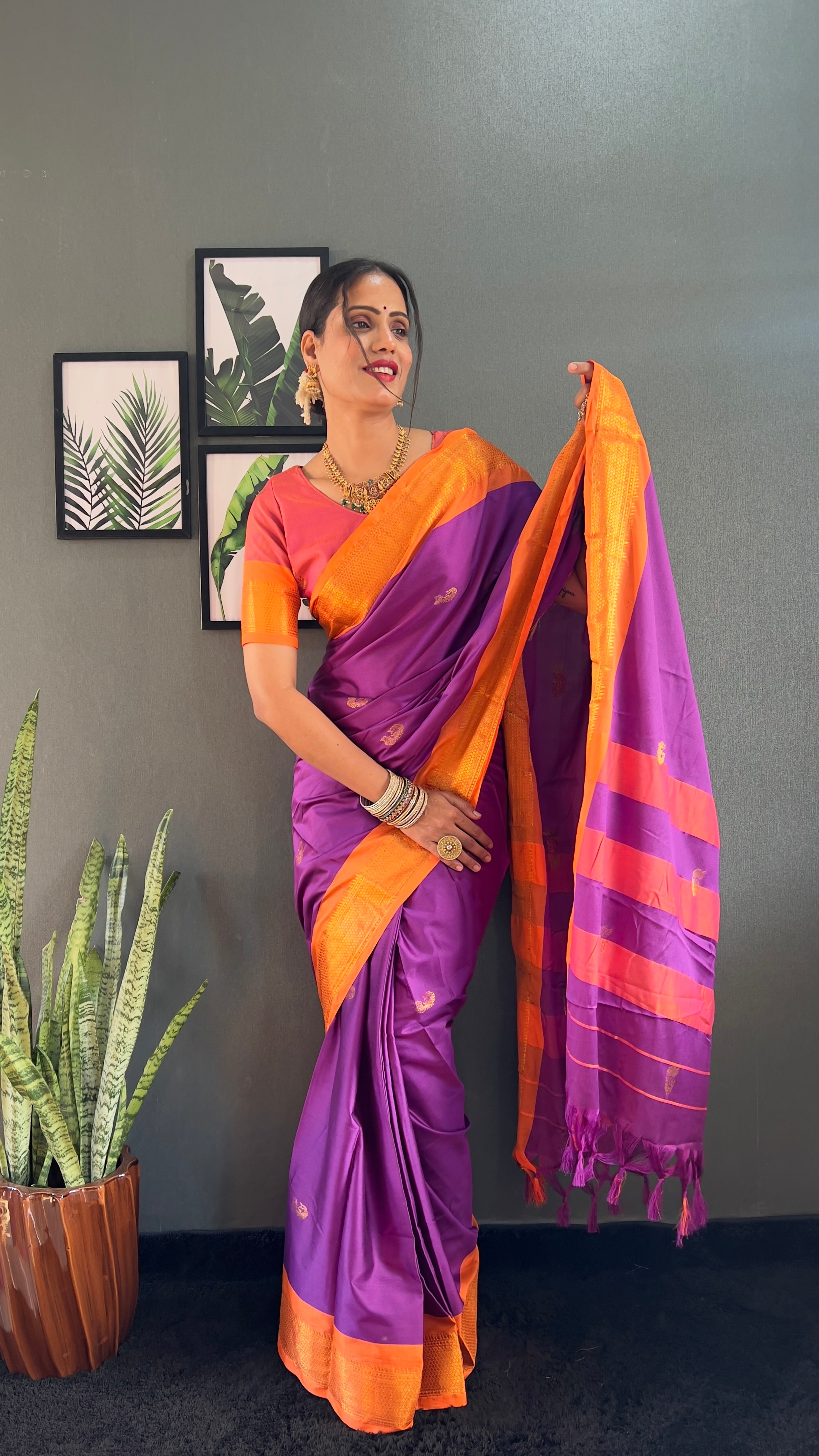 Cotton Silk Ready To Wear Saree Just In 1. MIN