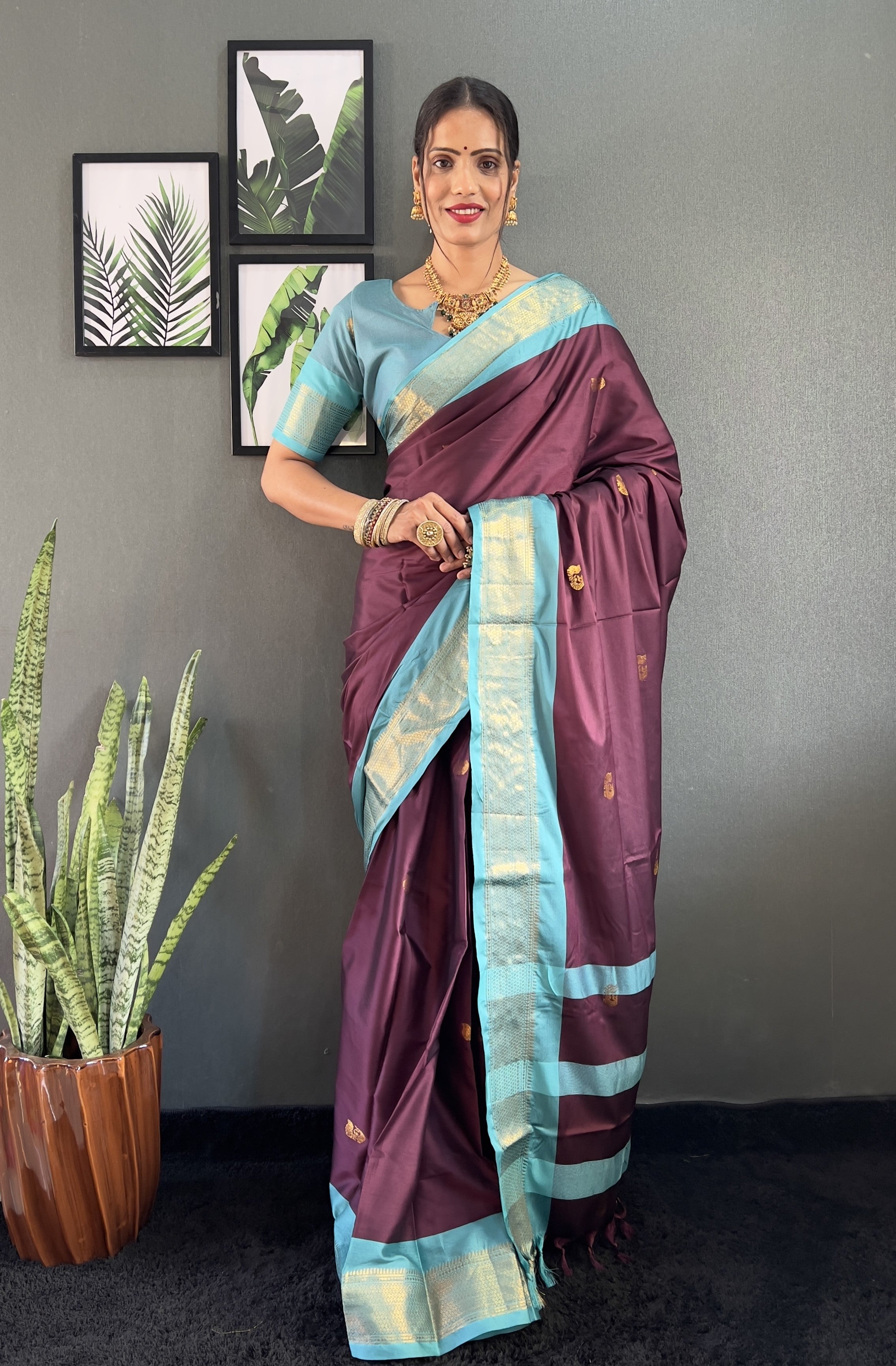 Cotton Silk Ready To Wear Saree Just In 1. MIN