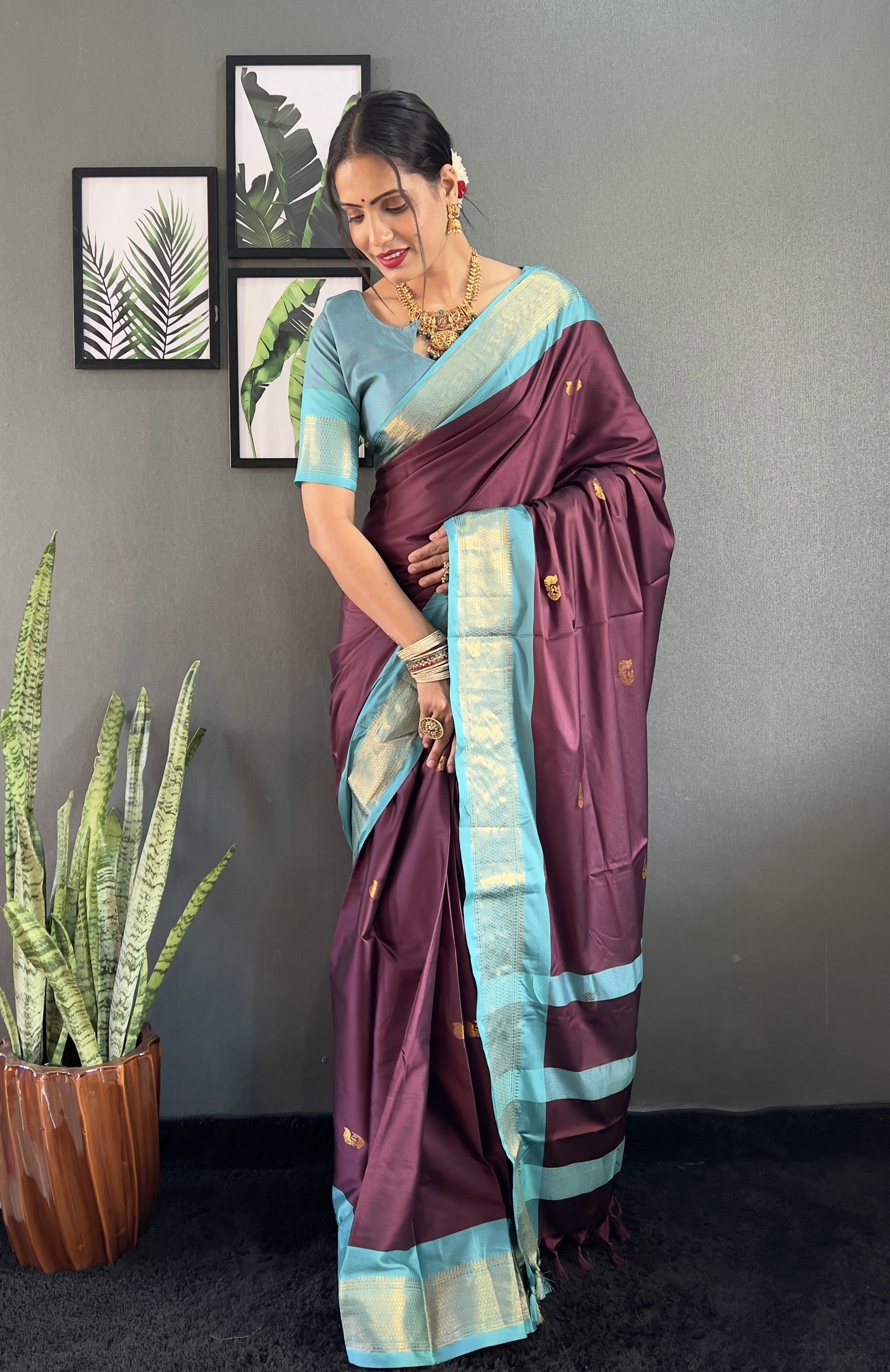 Cotton Silk Ready To Wear Saree Just In 1. MIN