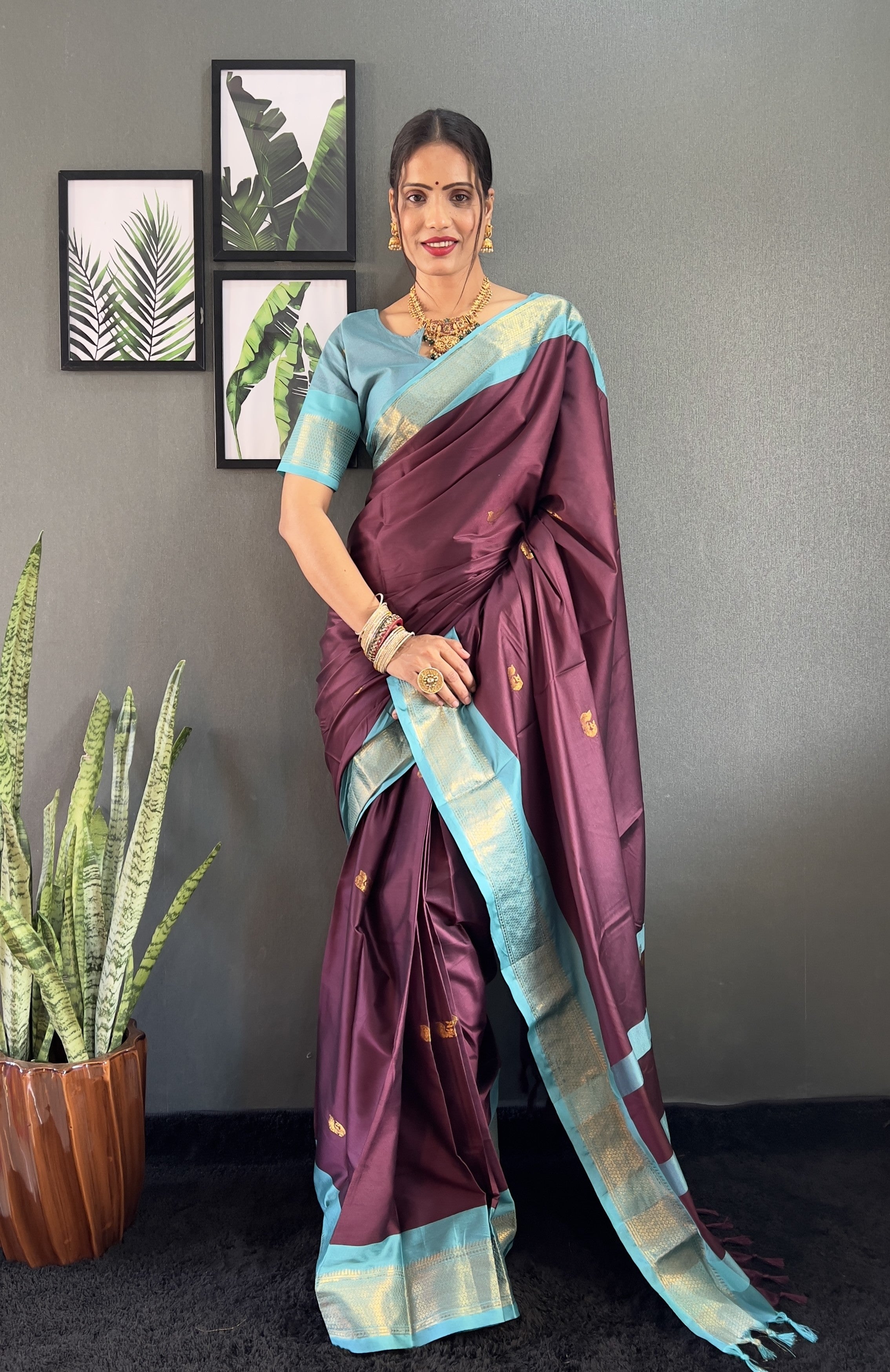 Cotton Silk Ready To Wear Saree Just In 1. MIN