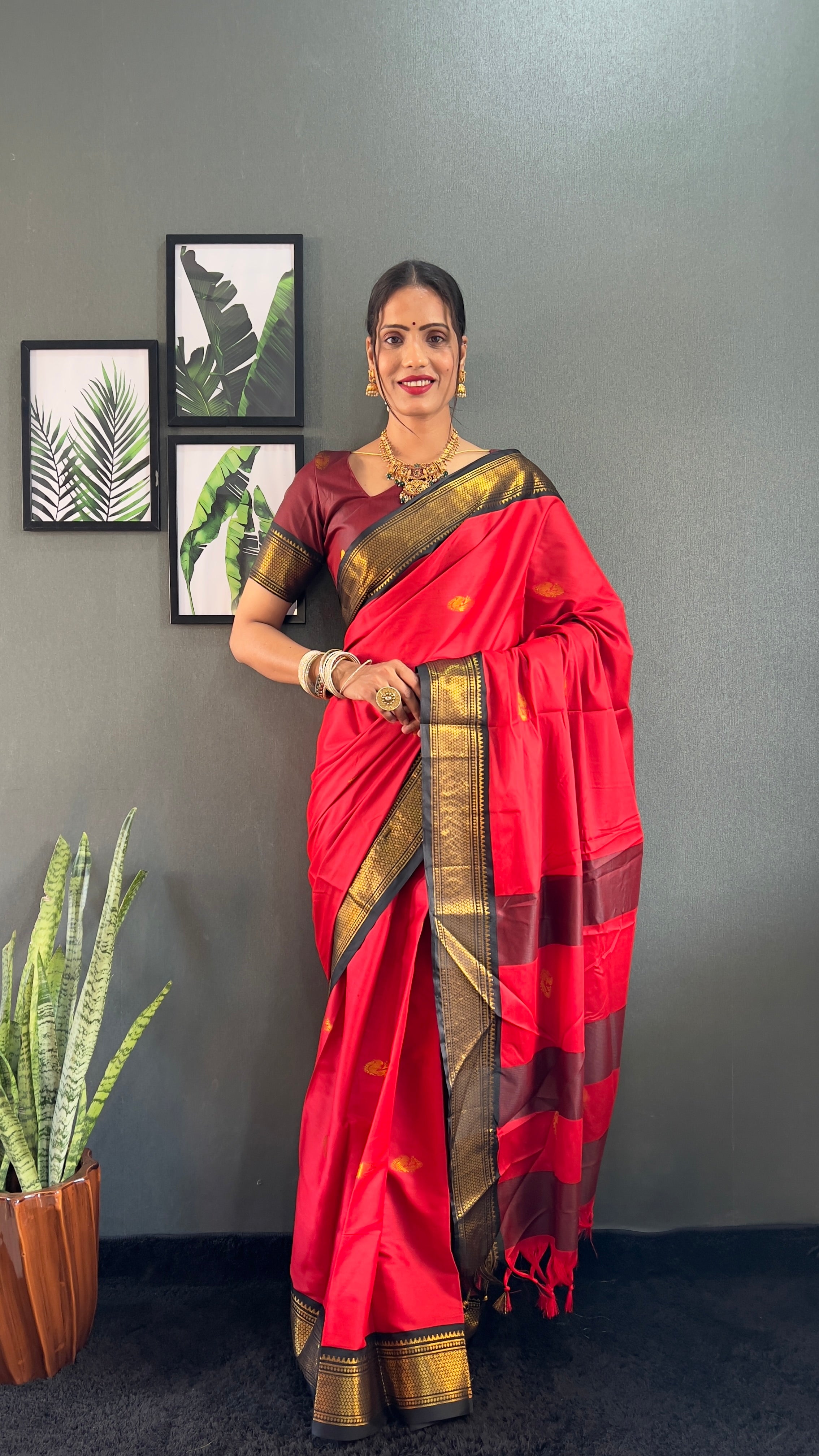 Cotton Silk Ready To Wear Saree Just In 1. MIN