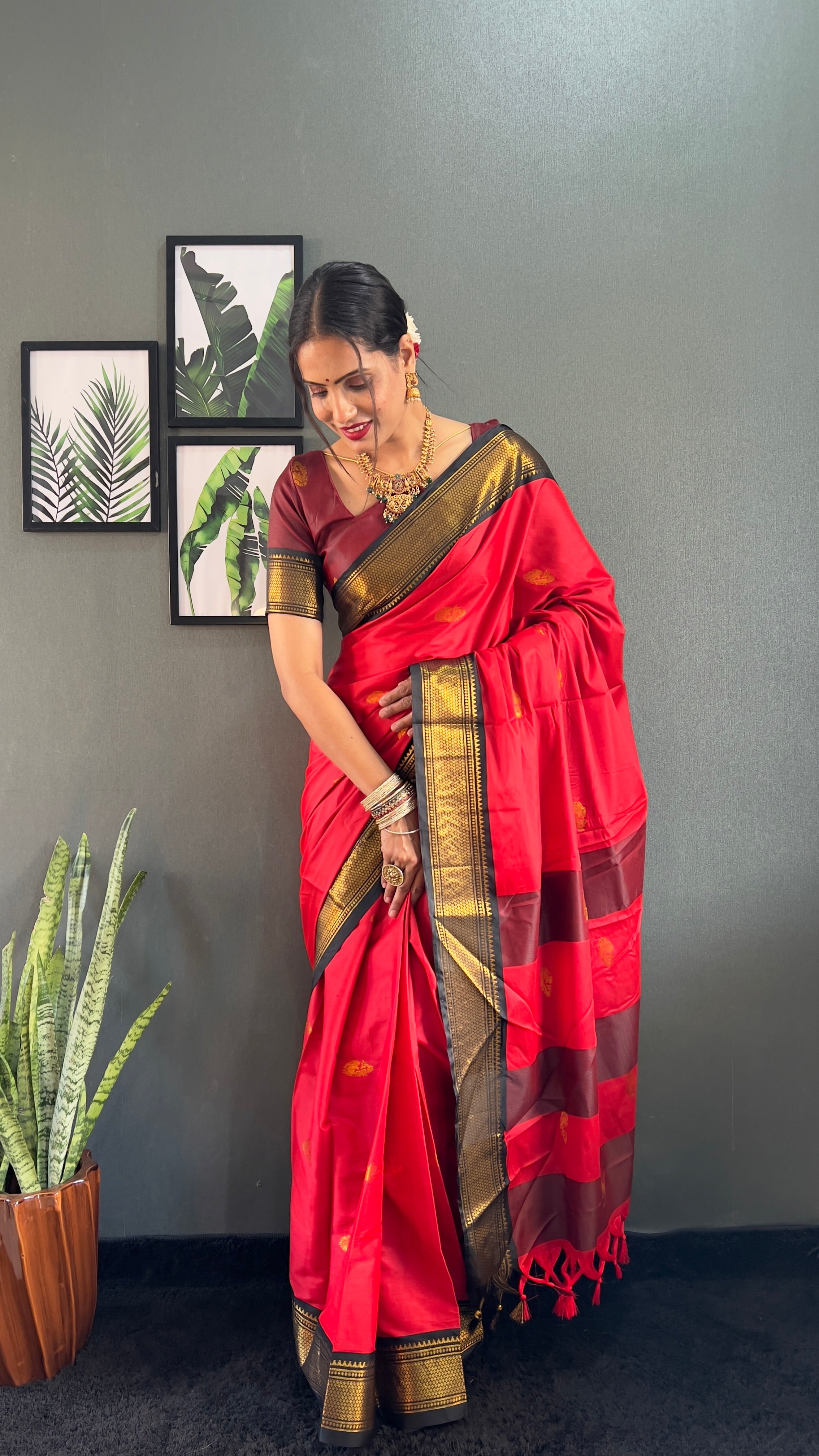Cotton Silk Ready To Wear Saree Just In 1. MIN