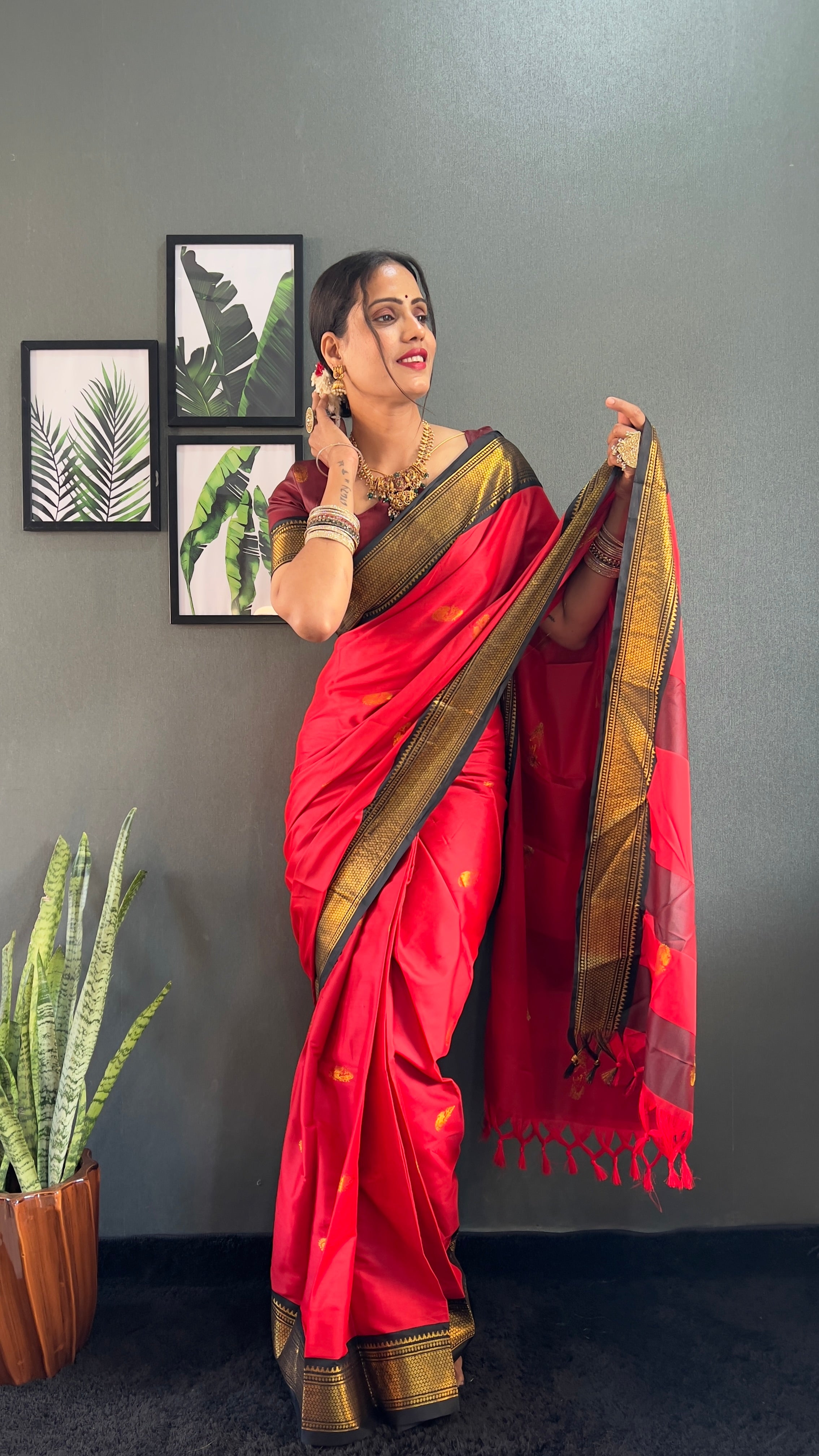 Cotton Silk Ready To Wear Saree Just In 1. MIN