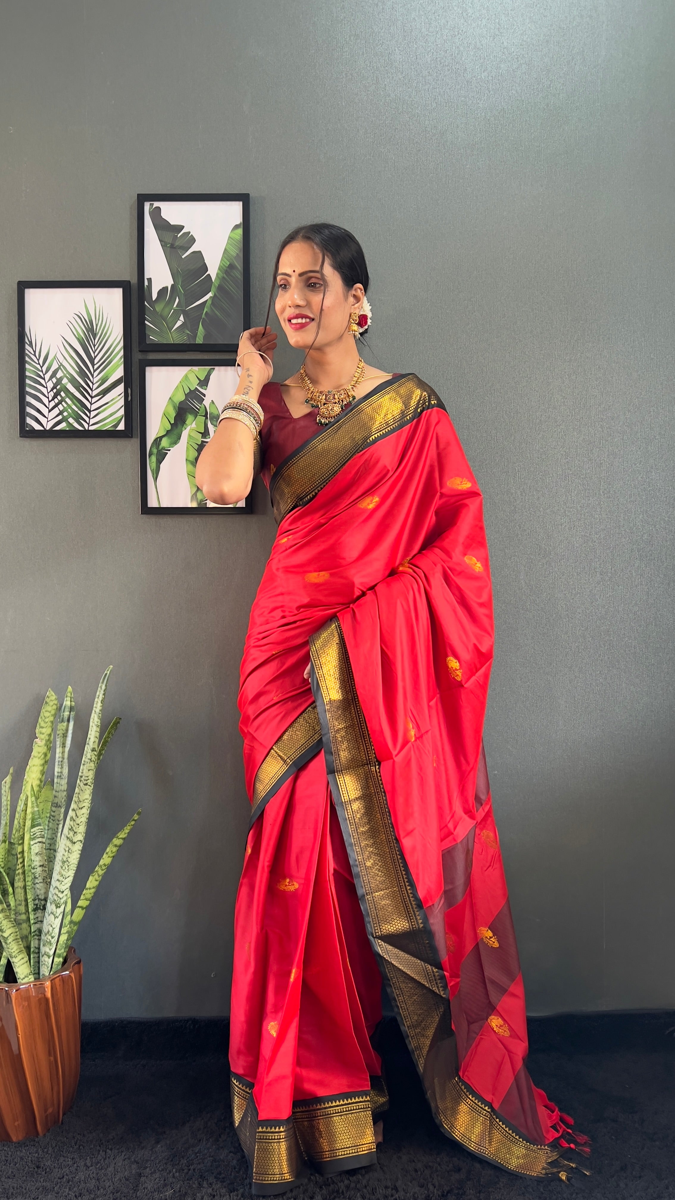 Cotton Silk Ready To Wear Saree Just In 1. MIN