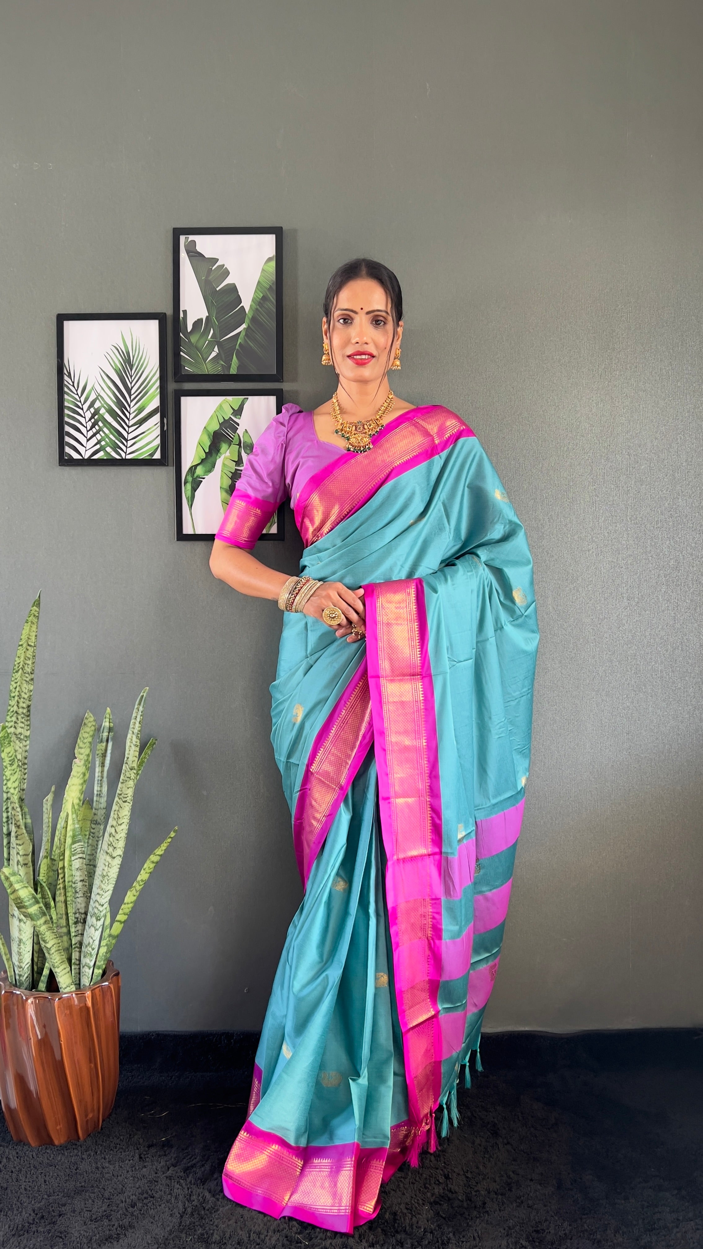 Cotton Silk Ready To Wear Saree Just In 1. MIN