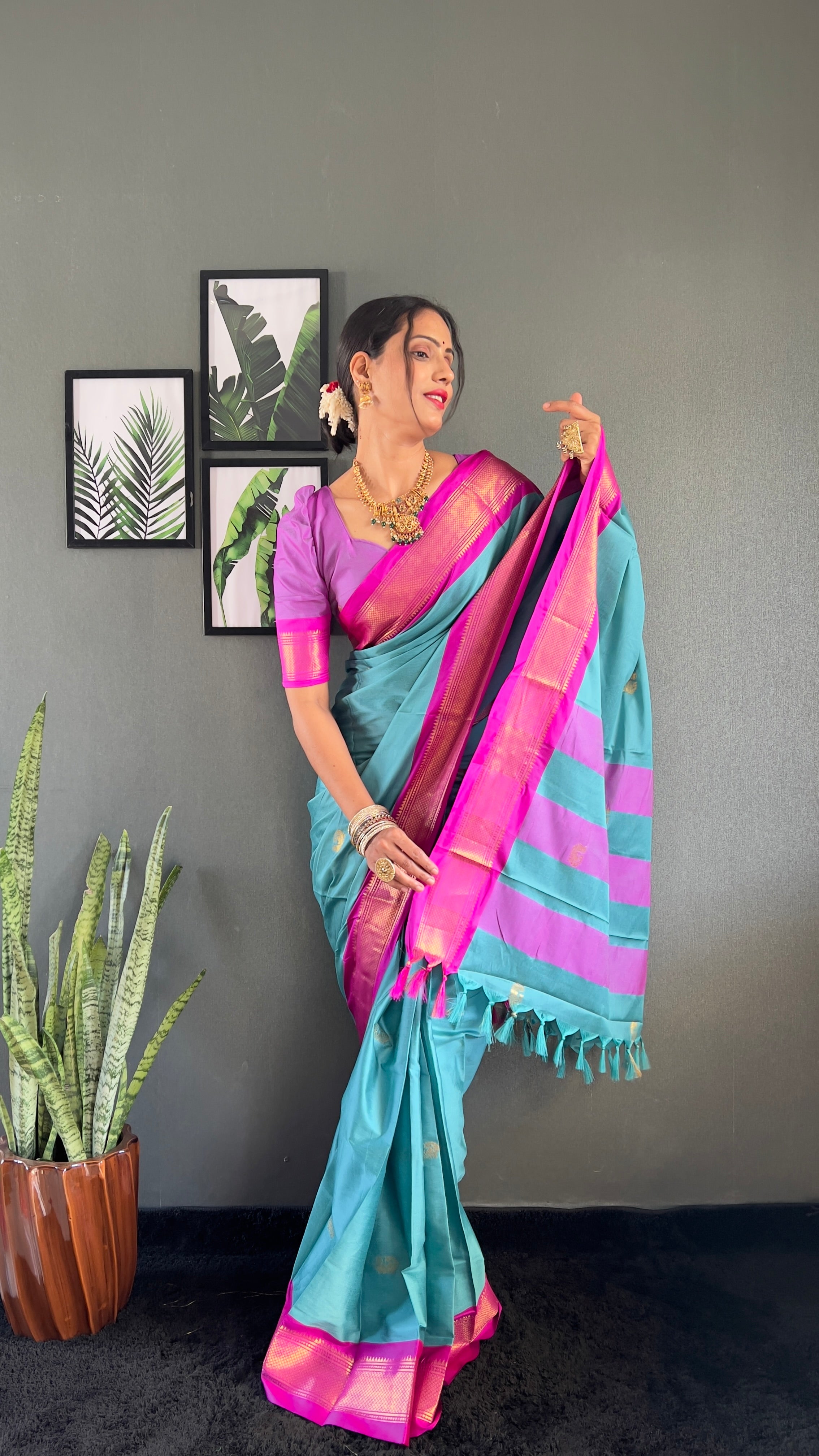 Cotton Silk Ready To Wear Saree Just In 1. MIN