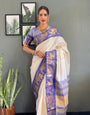 Ethnic Motifs Woven Design Zari Cheks Kanjeevaram Silk Saree Just Wear 1.Min