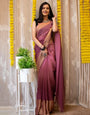 1 Min In Ready To Wear Peach Chiffon Silk Two Shad Saree