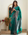 Rama Green Soft Silk Saree With Zari Weaving Work