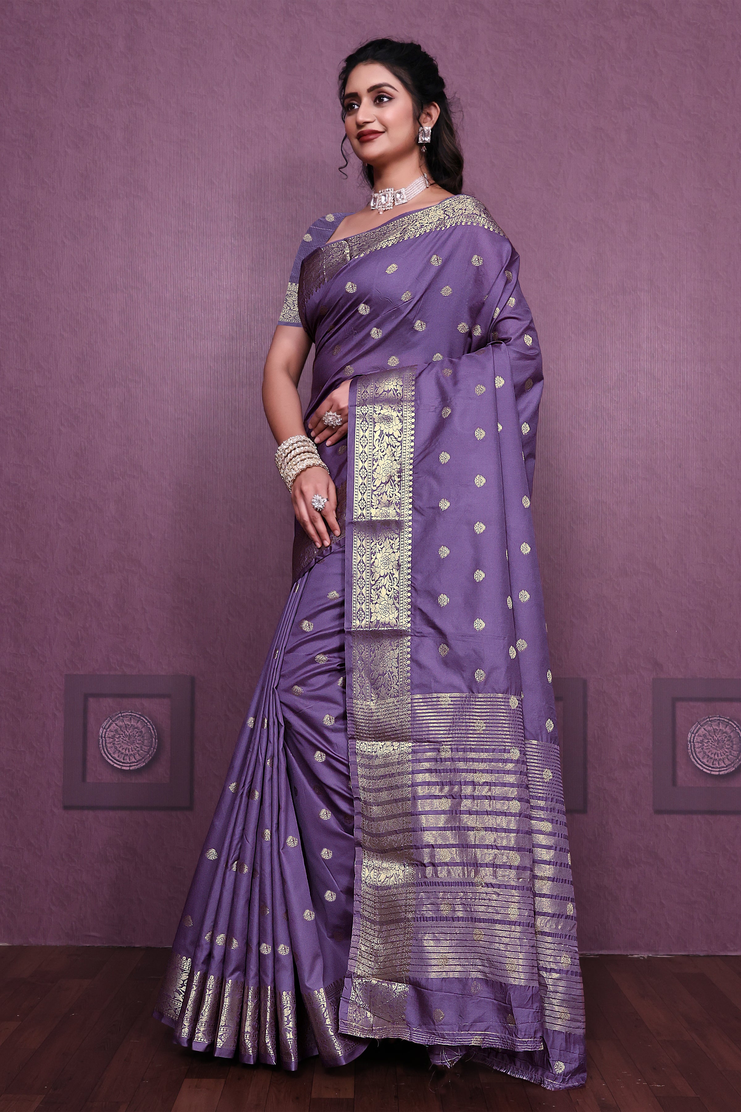 Graceful Satin Jacquard Woven Saree with Rich Textured Weaving