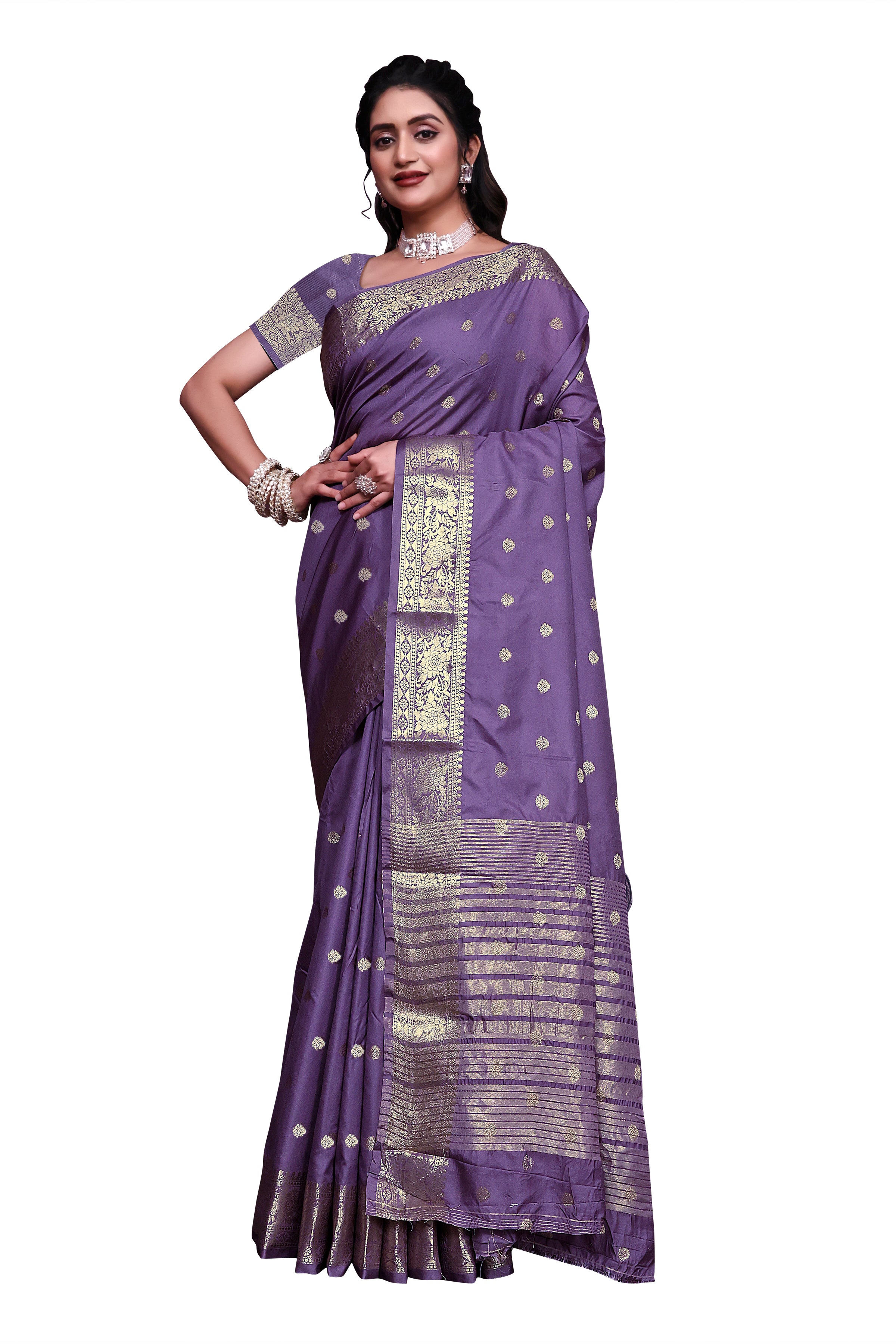 Graceful Satin Jacquard Woven Saree with Rich Textured Weaving