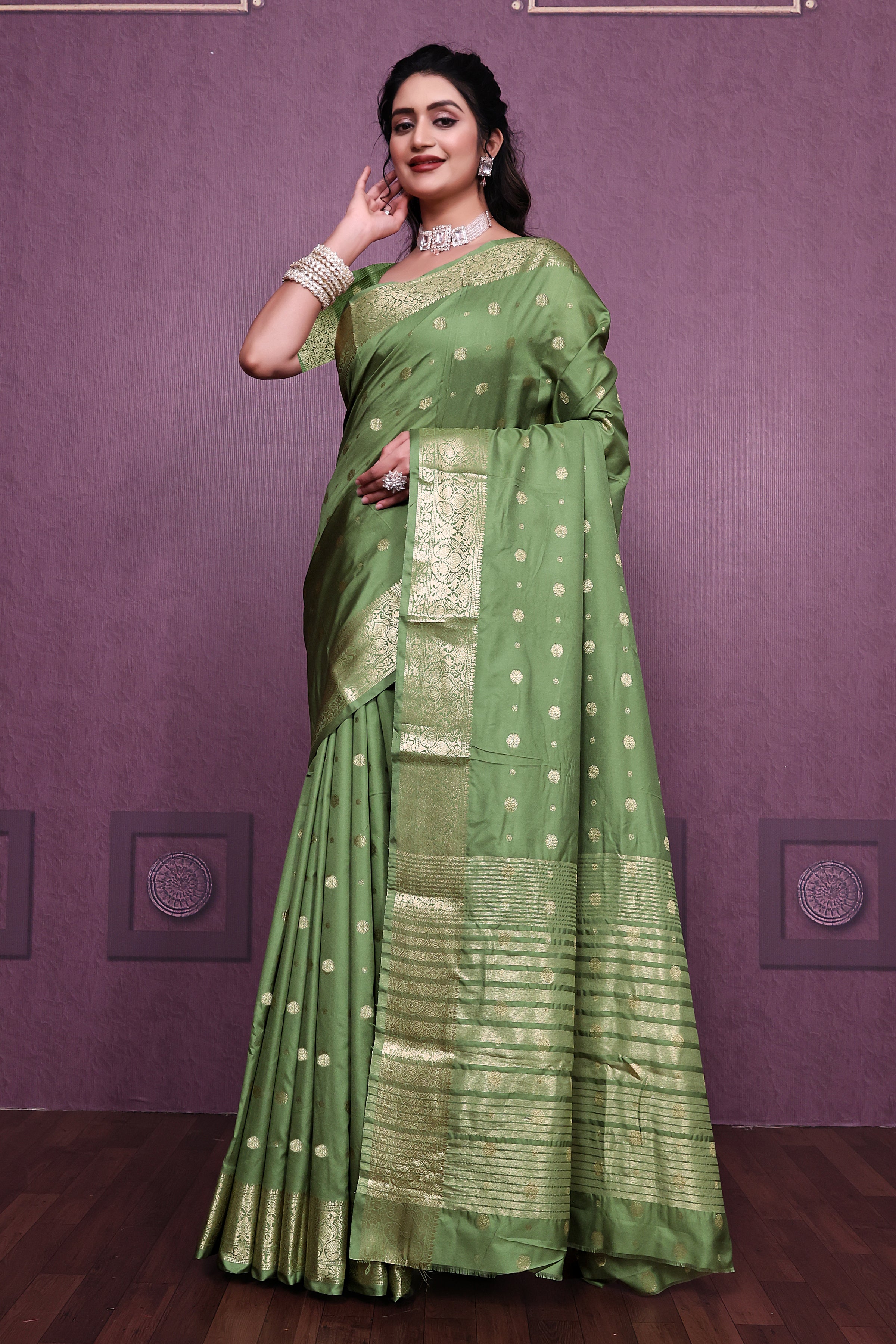 Exclusive Border Nimakari Design Soft Silk Saree