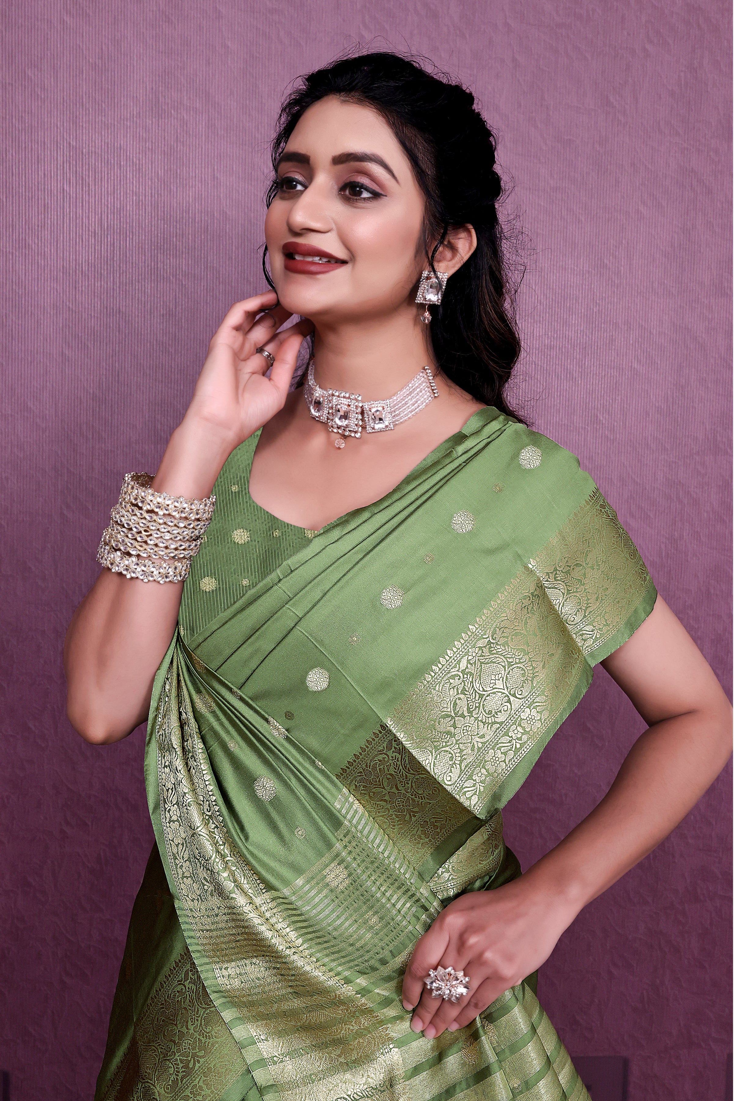 Exclusive Border Nimakari Design Soft Silk Saree