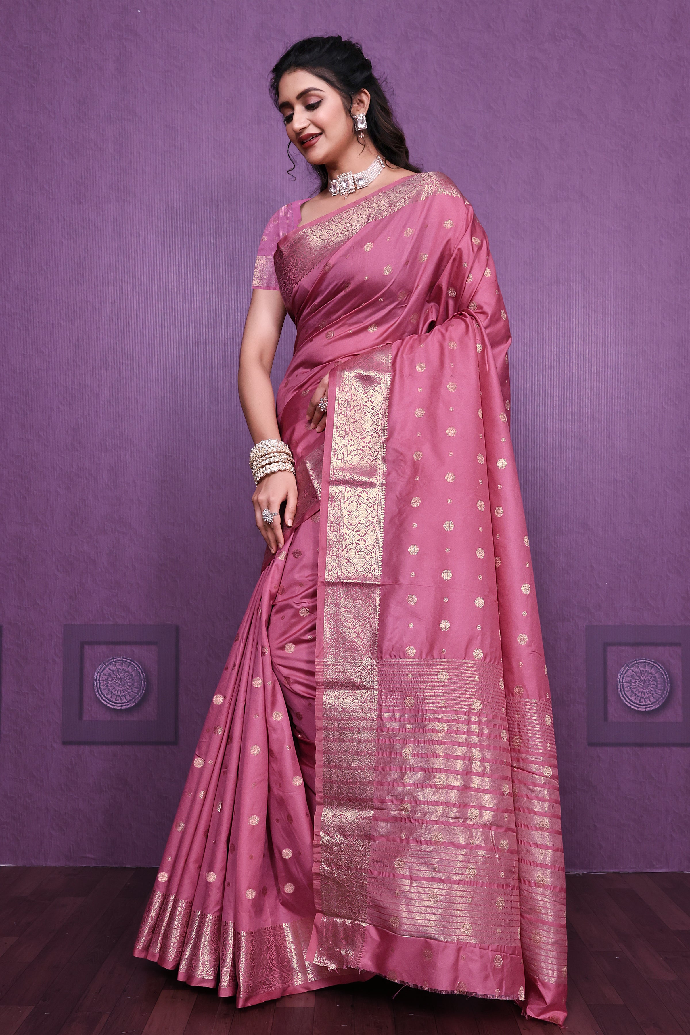 Exclusive Border Nimakari Design Soft Silk Saree