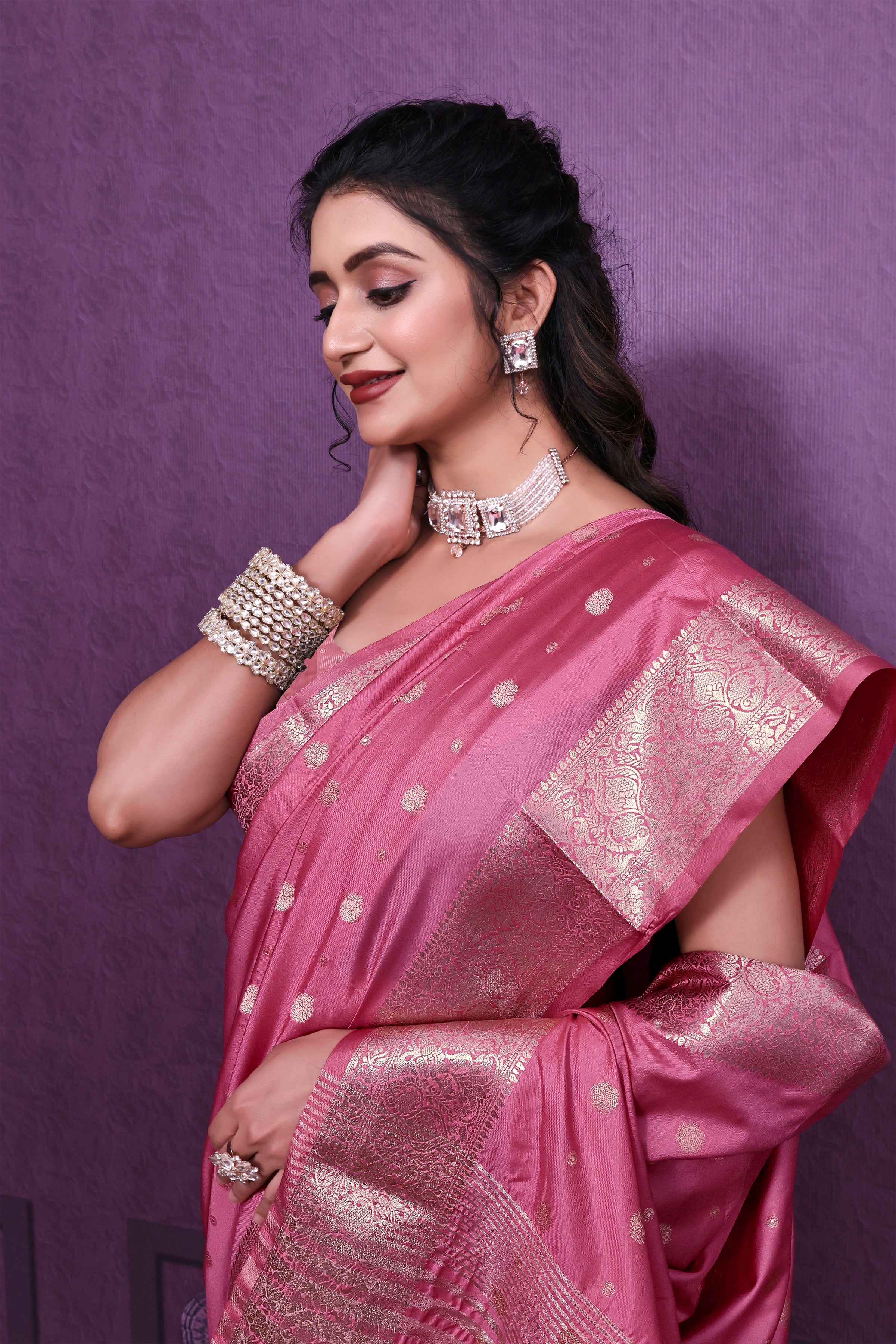 Exclusive Border Nimakari Design Soft Silk Saree
