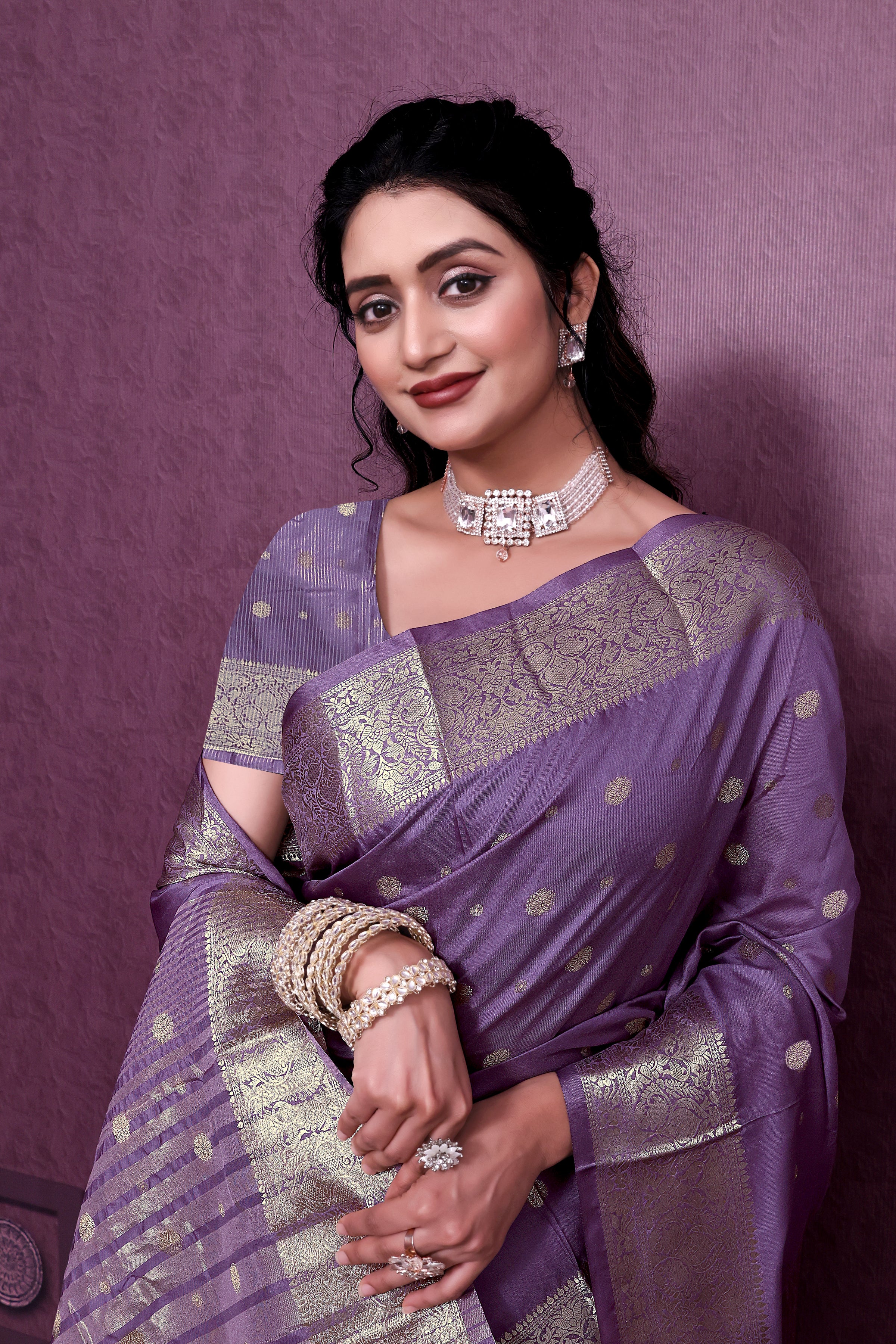 Exclusive Border Nimakari Design Soft Silk Saree