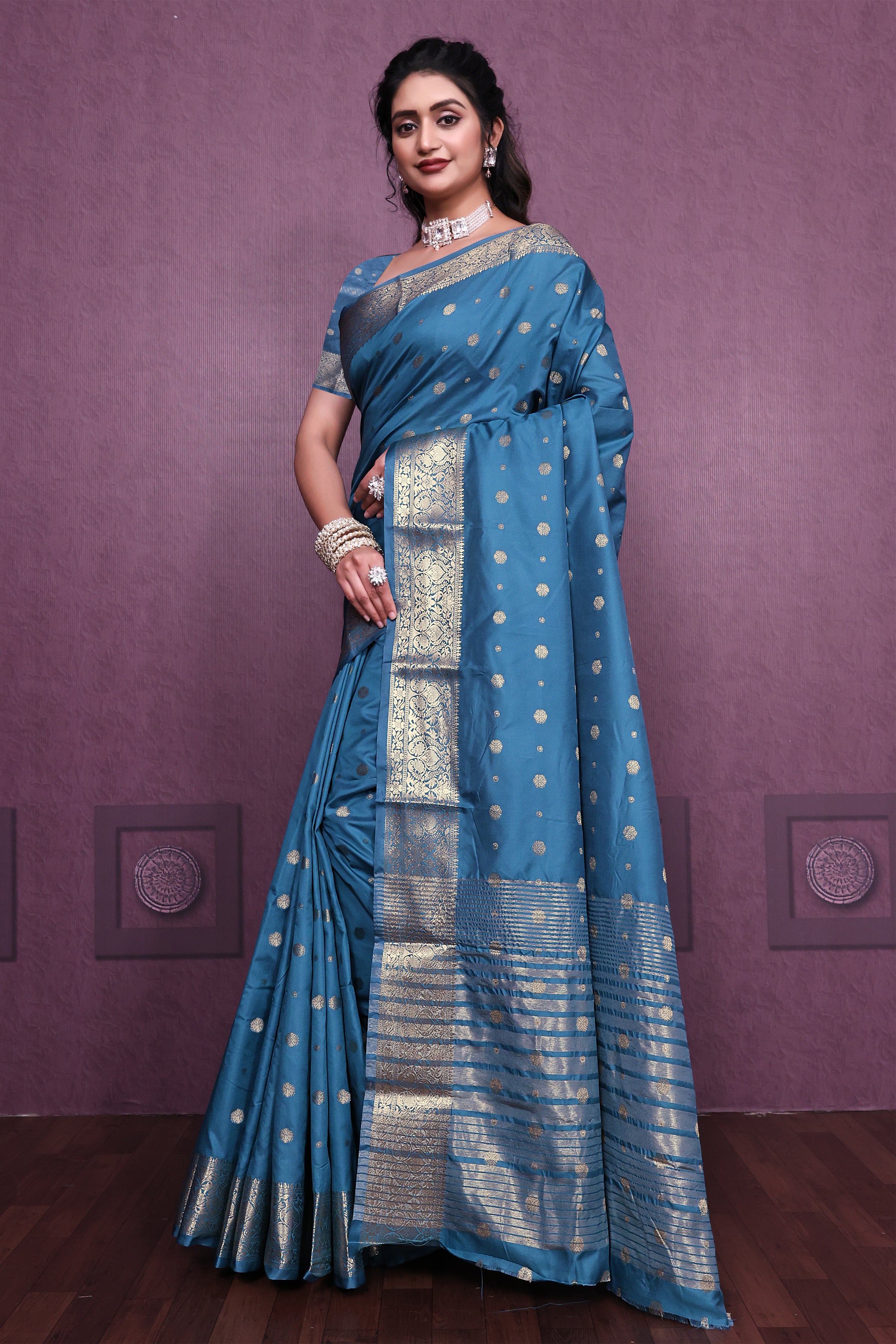 Exclusive Border Nimakari Design Soft Silk Saree