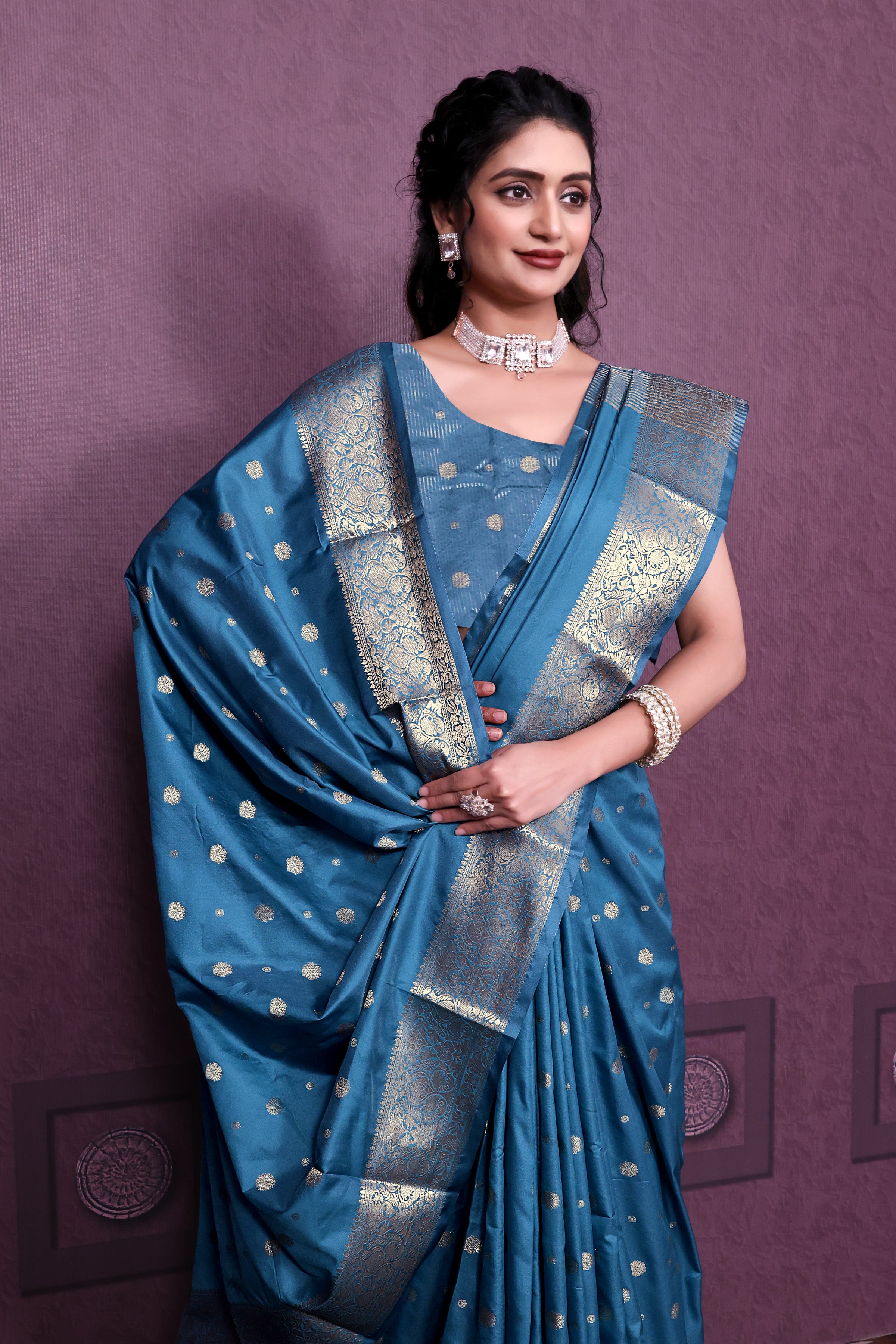 Exclusive Border Nimakari Design Soft Silk Saree