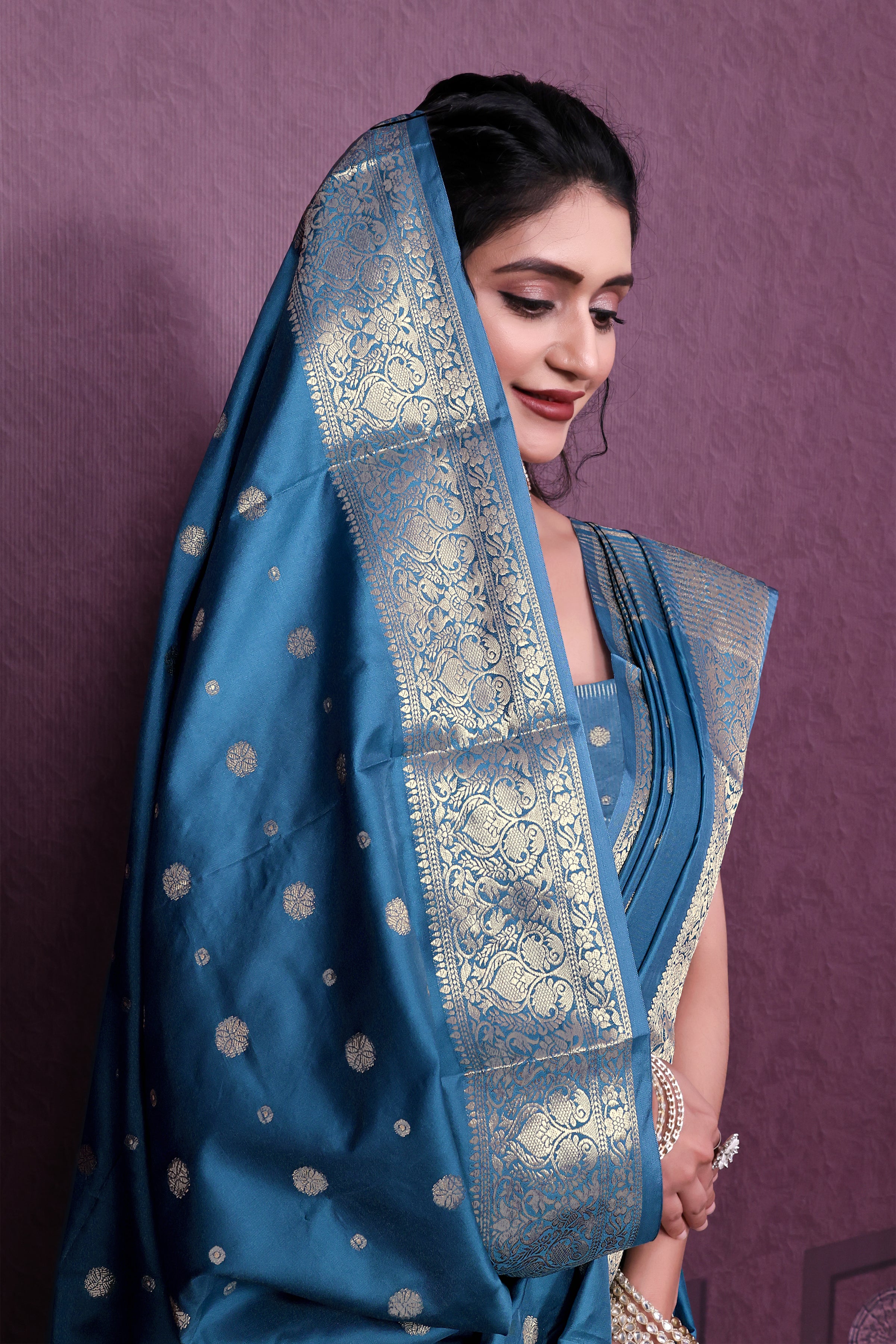 Exclusive Border Nimakari Design Soft Silk Saree