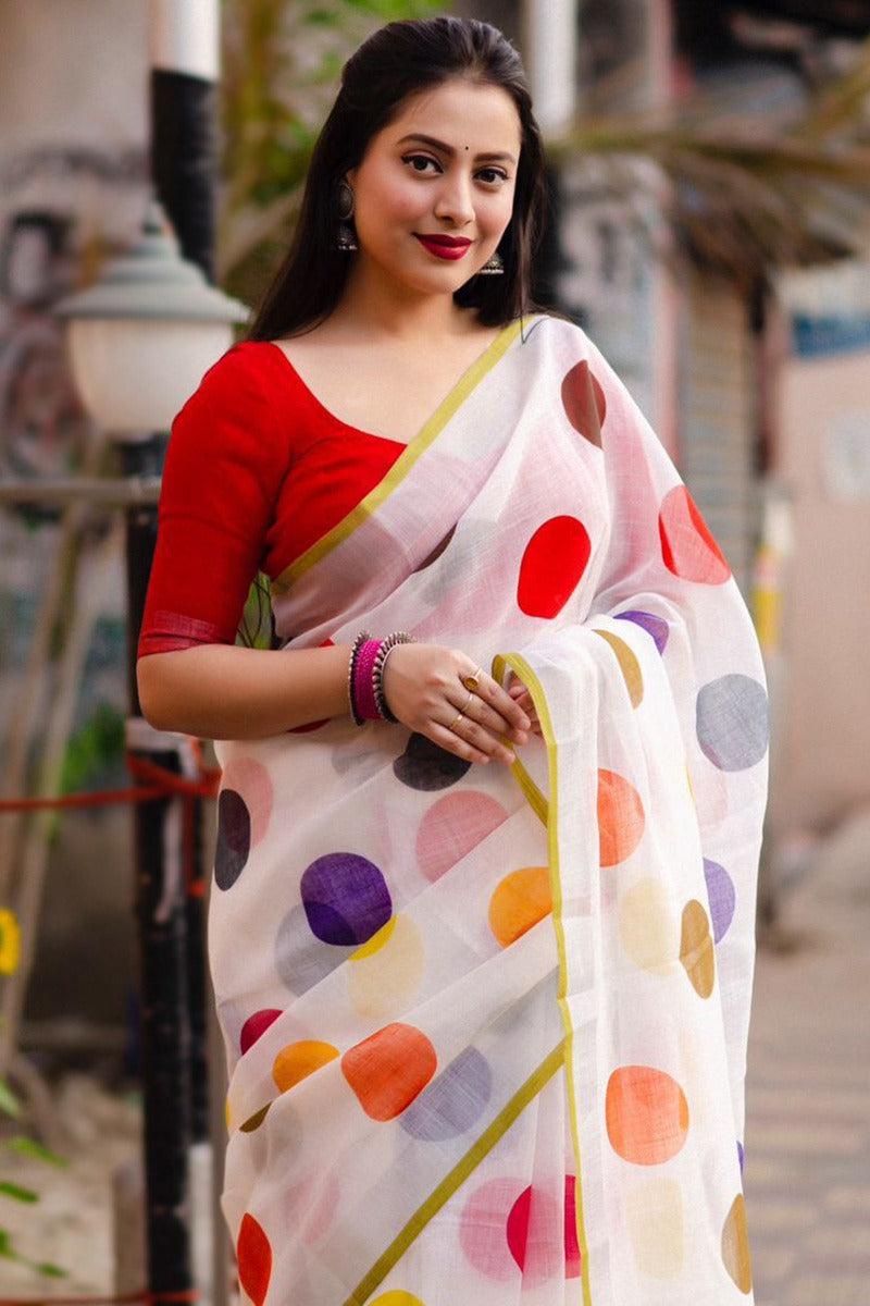 Sareewave Presents Designer Cotton Linen Silk Saree