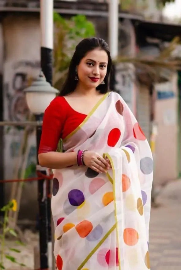 Sareewave Presents Designer Cotton Linen Silk Saree