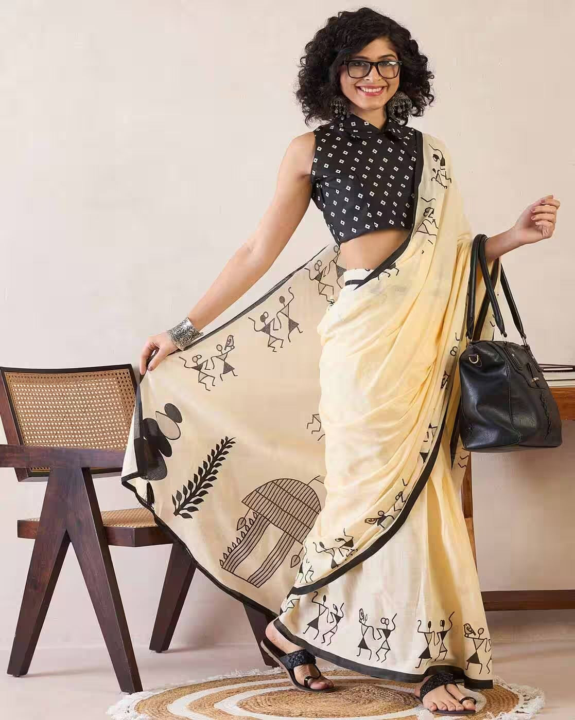 Sareewave Presents Designer Cotton Linen Silk Saree