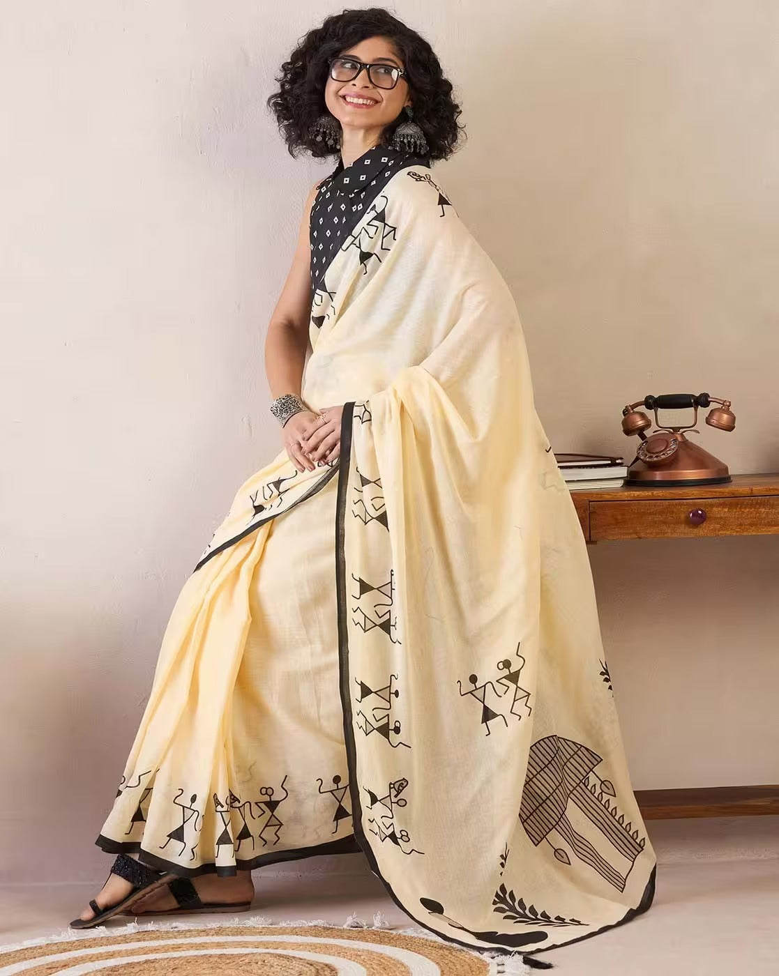 Sareewave Presents Designer Cotton Linen Silk Saree