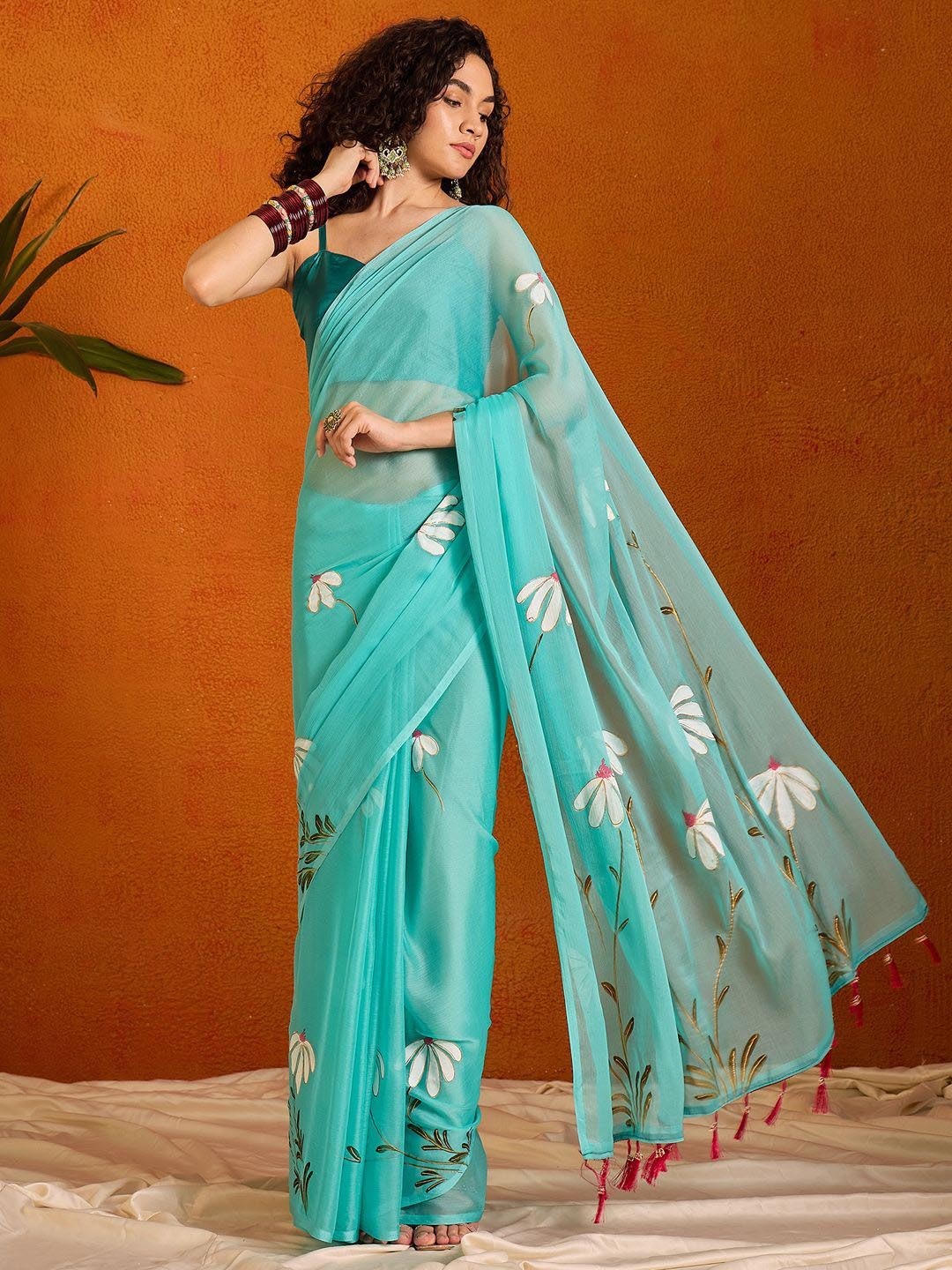 Sareewave Presents Designer Cotton Linen Silk Saree