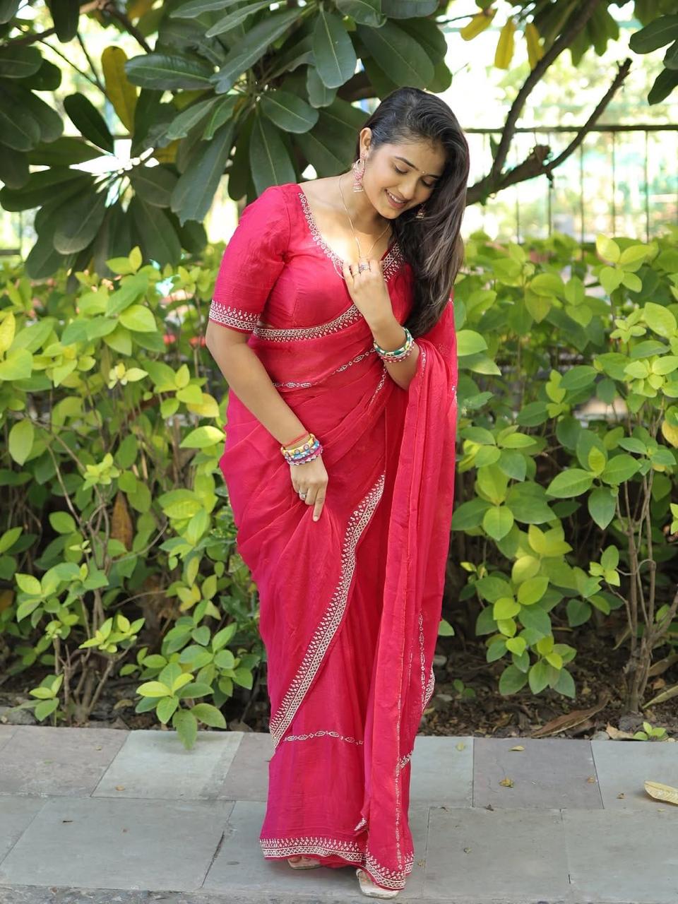 SAREEWAVE PRESENT SPACE SILK SAREE