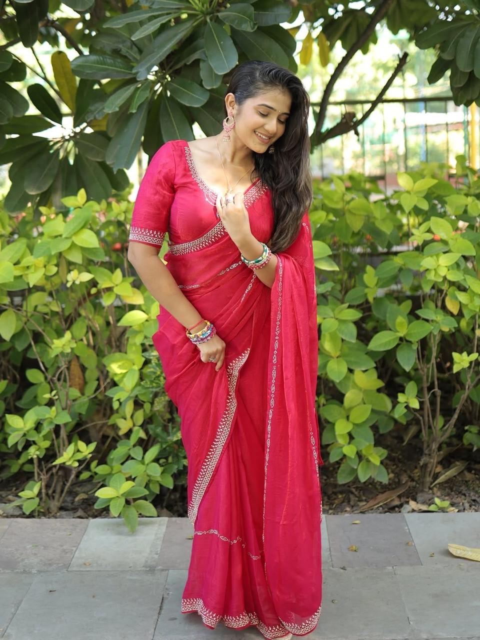 SAREEWAVE PRESENT SPACE SILK SAREE