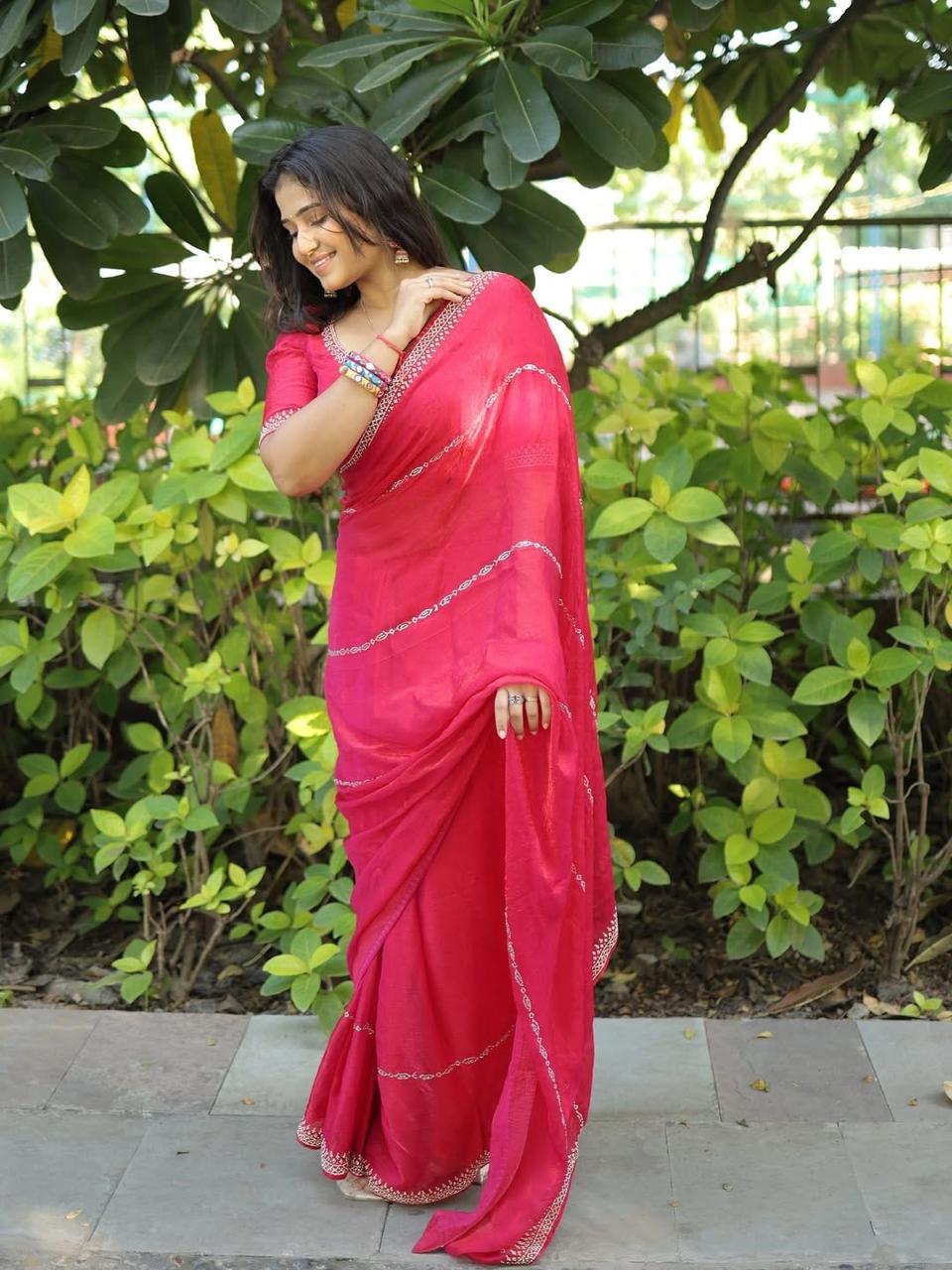 SAREEWAVE PRESENT SPACE SILK SAREE